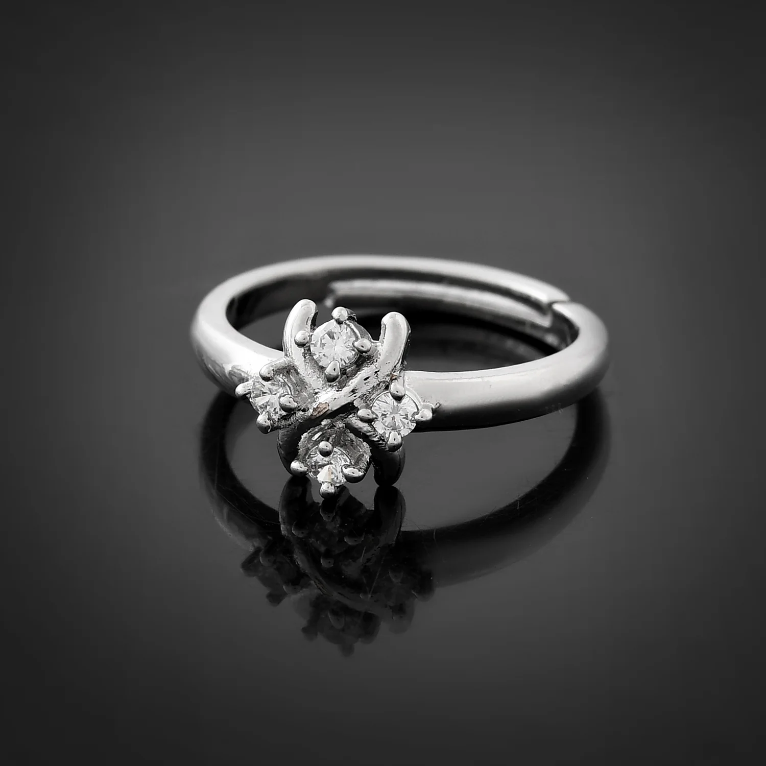 Sparkling Elegance Starlight Dreams American Diamond Solitaire Ring