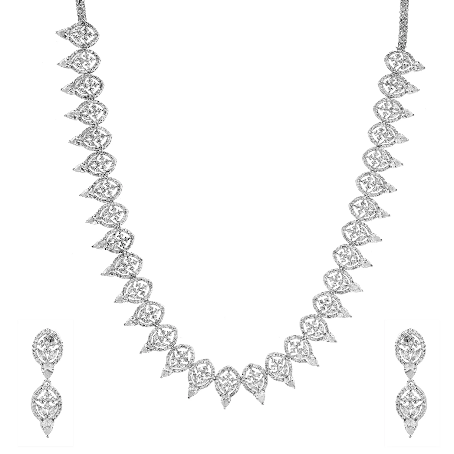 Sparkling Elegance Starry Nights American Diamond Necklace Set - Image 3