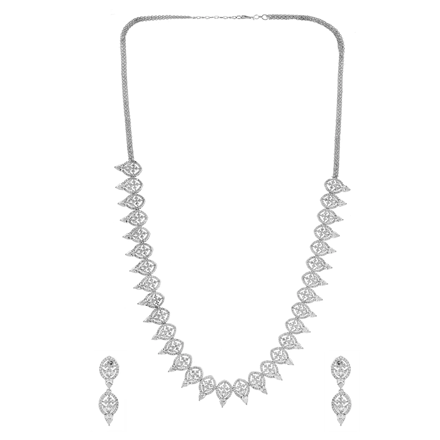 Sparkling Elegance Starry Nights American Diamond Necklace Set - Image 4