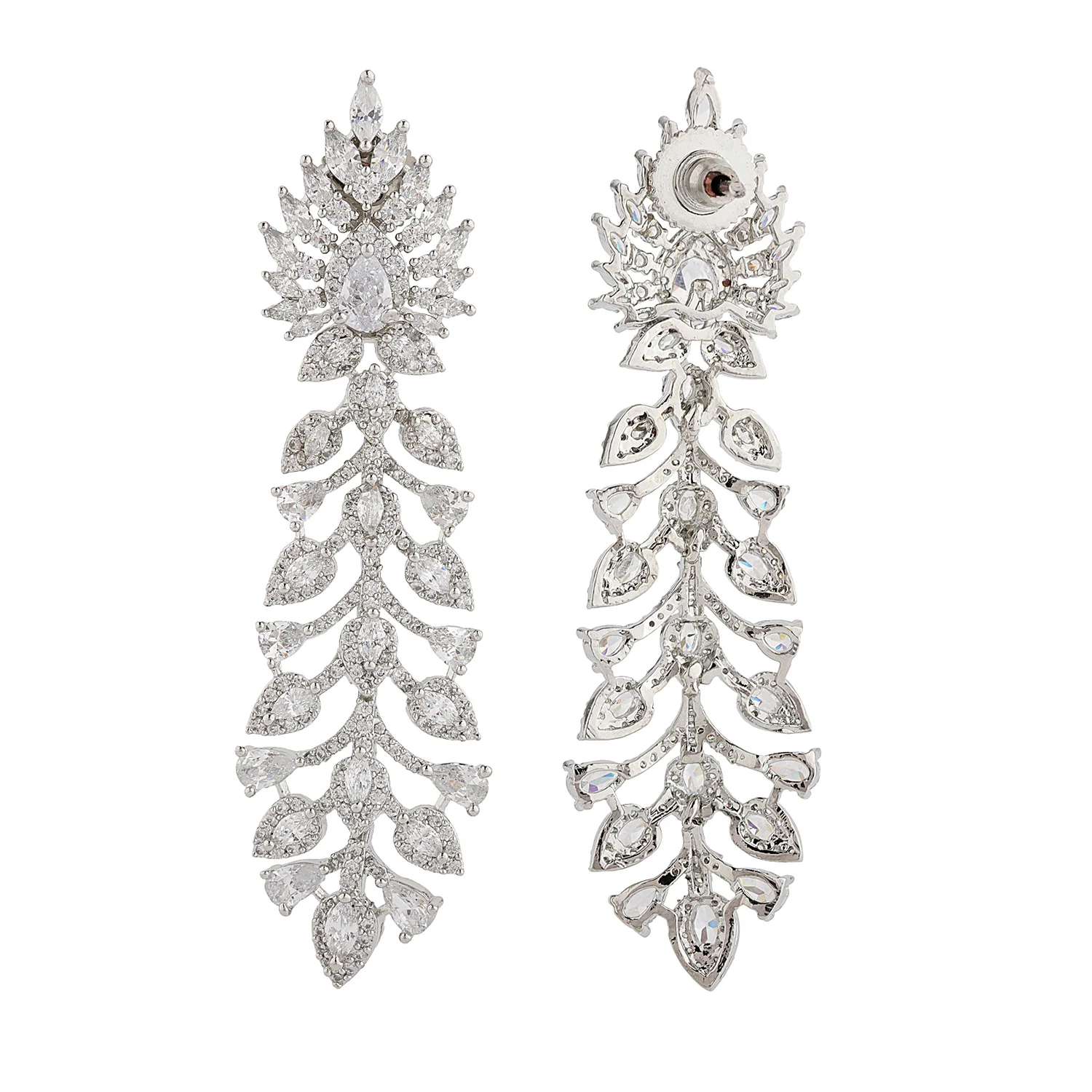 Sparkling Elegance Statement Of Glamour Dangler Earrings - Image 3