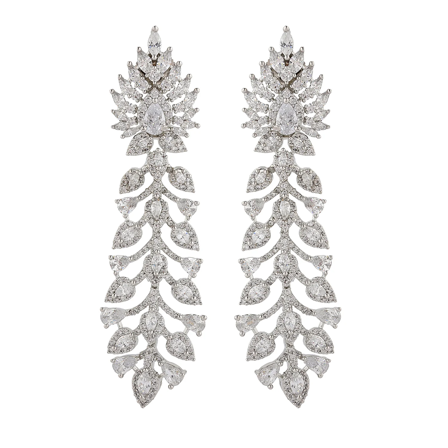 Sparkling Elegance Statement Of Glamour Dangler Earrings - Image 4