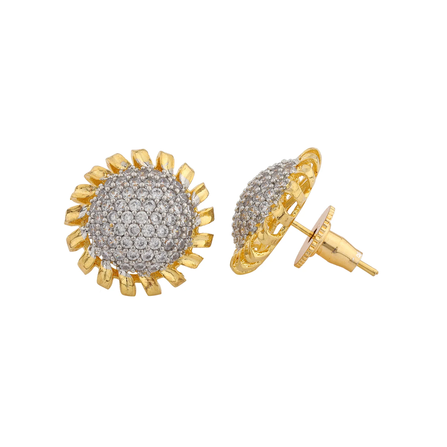 Sparkling Elegance Sun-Kissed Sparkle Stud Earrings - Image 3