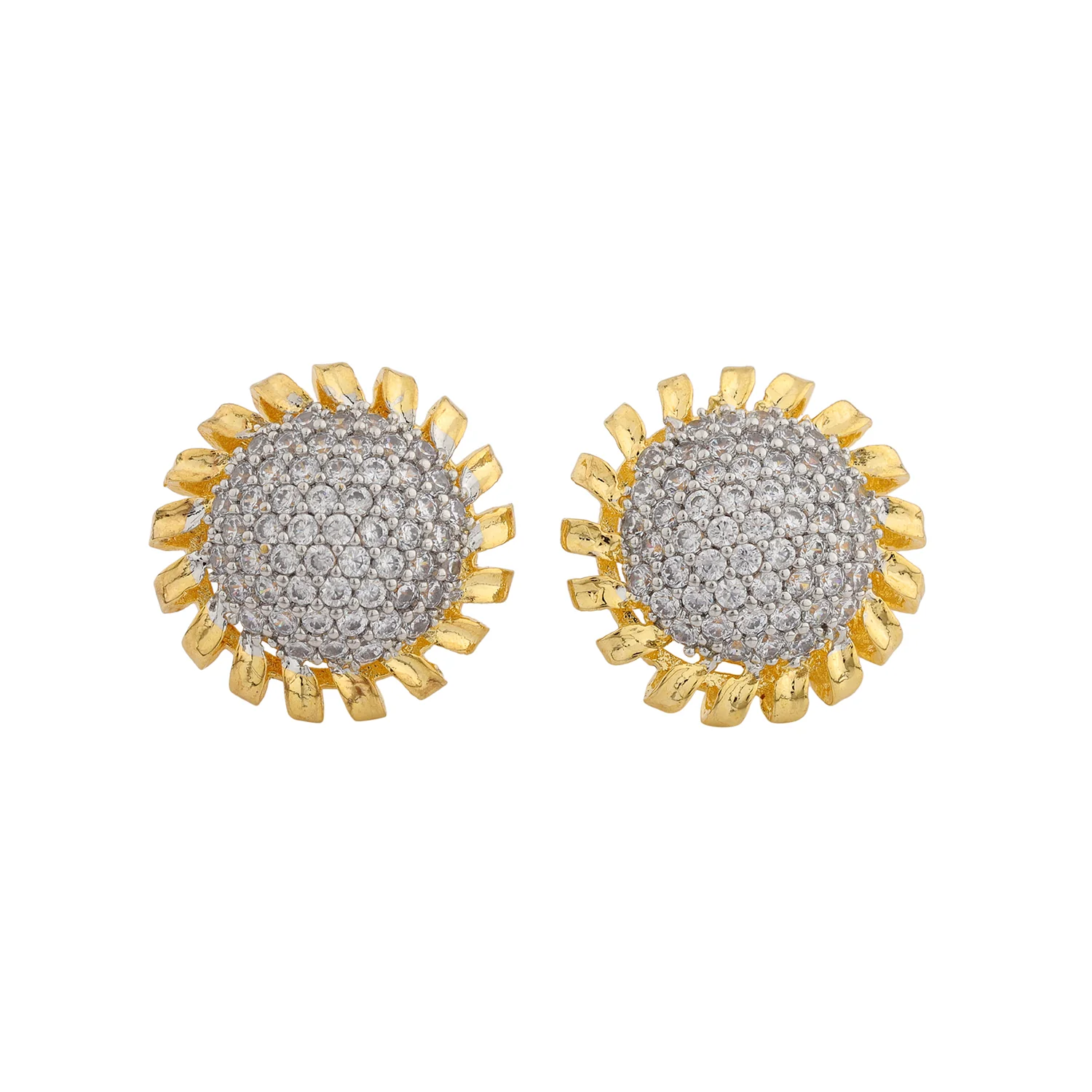 Sparkling Elegance Sun-Kissed Sparkle Stud Earrings - Image 4