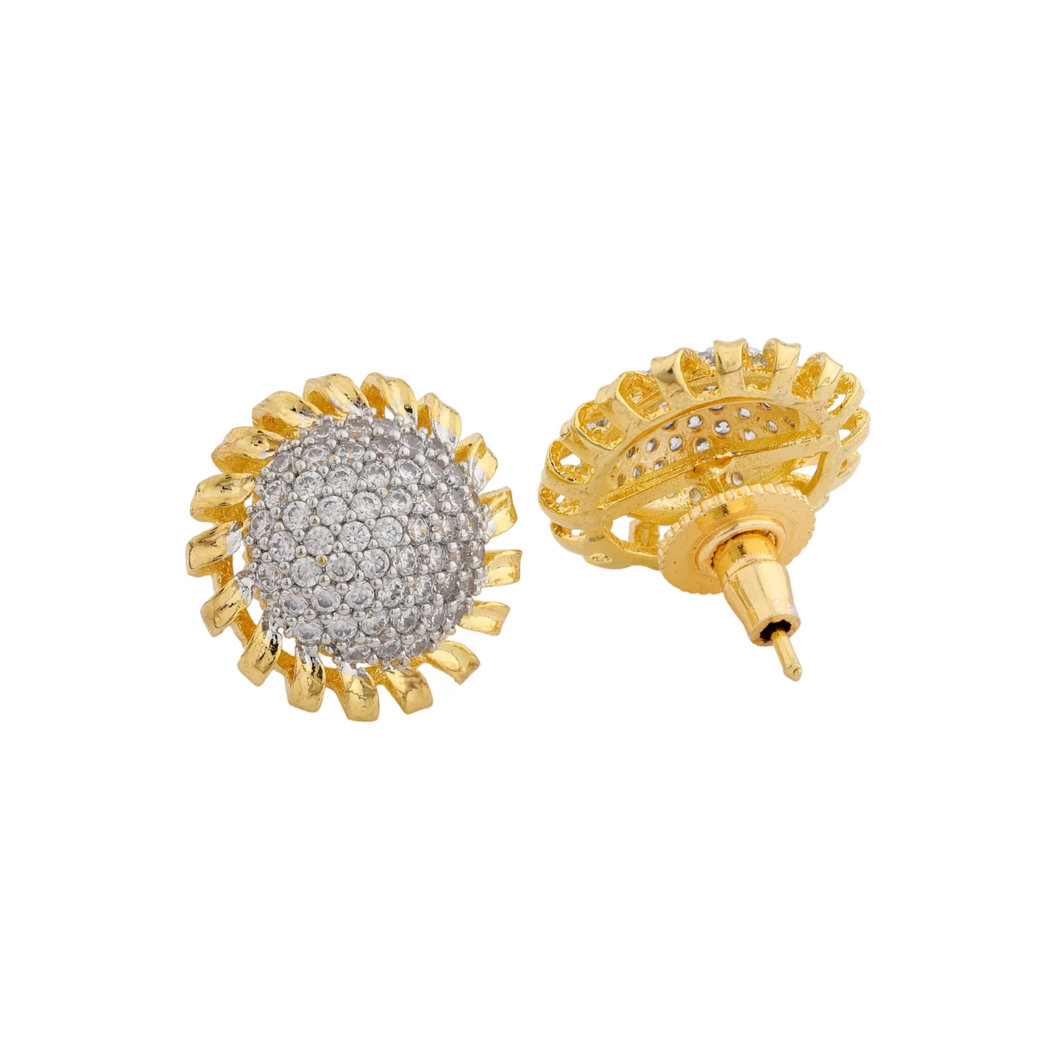 Sparkling Elegance Sun-Kissed Sparkle Stud Earrings - Image 5