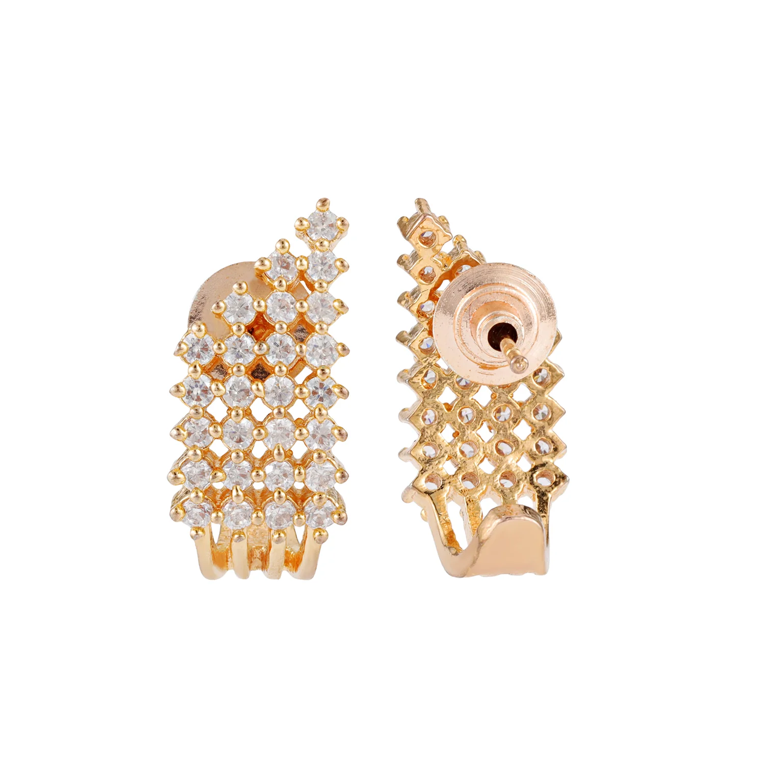 Sparkling Elegance Sunray American Diamond Earrings - Image 5
