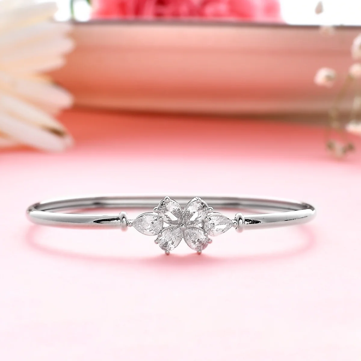Sparkling Elegance Teardrop and Pear Cut CZ Bracelet