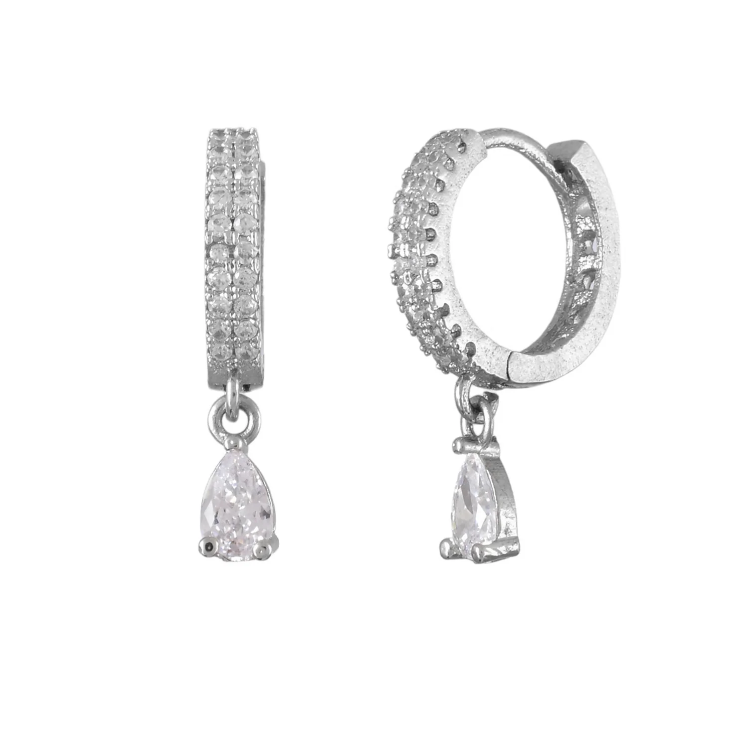 Sparkling Elegance Teardrop And Round Cut Cz Casual Earrings - Image 2