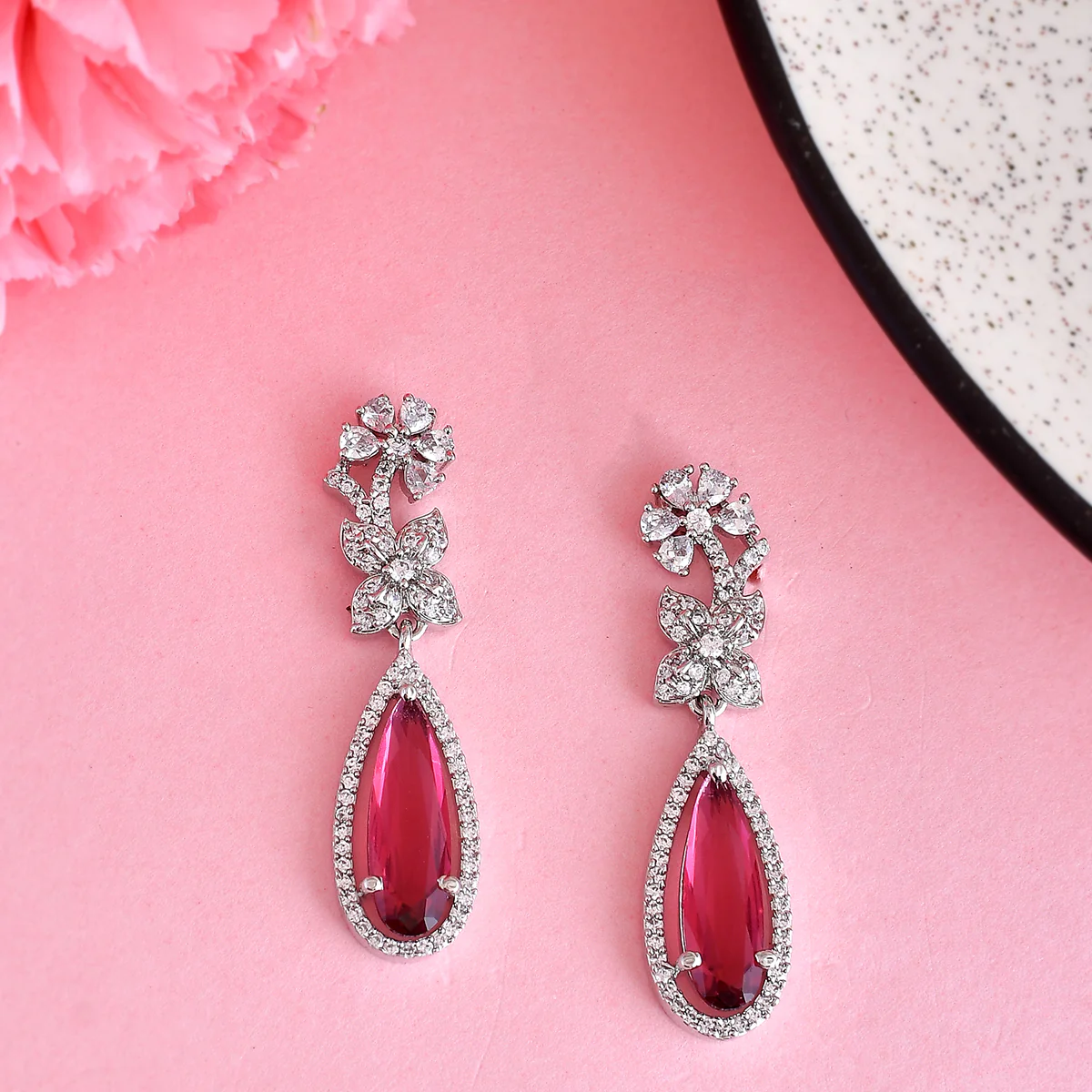 Sparkling Elegance Teardrop Cut CZ Drop Earrings