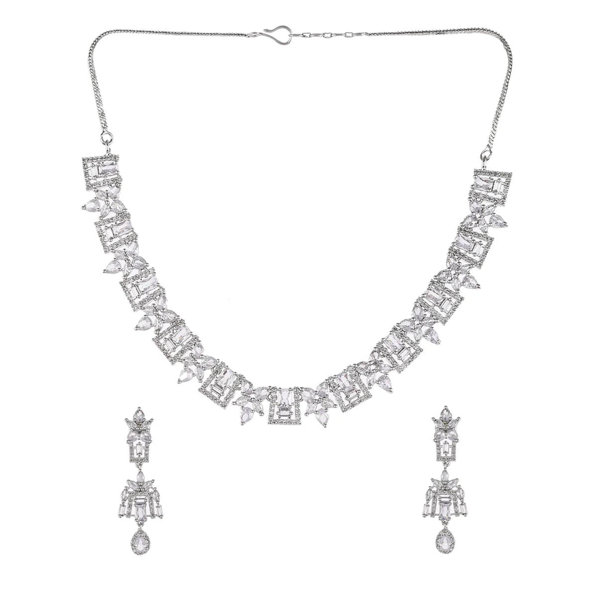 Sparkling Elegance Teardrop Cut CZ Jewellery Set - Image 3