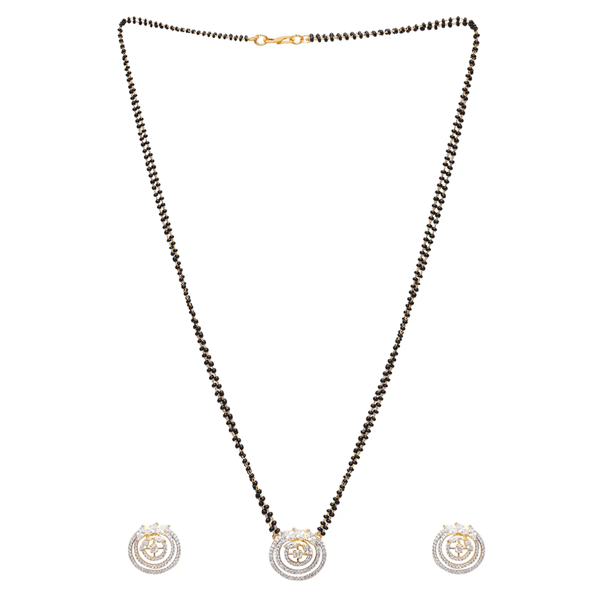 Sparkling Elegance Teardrop Cut CZ Mangalsutra Set - Image 3