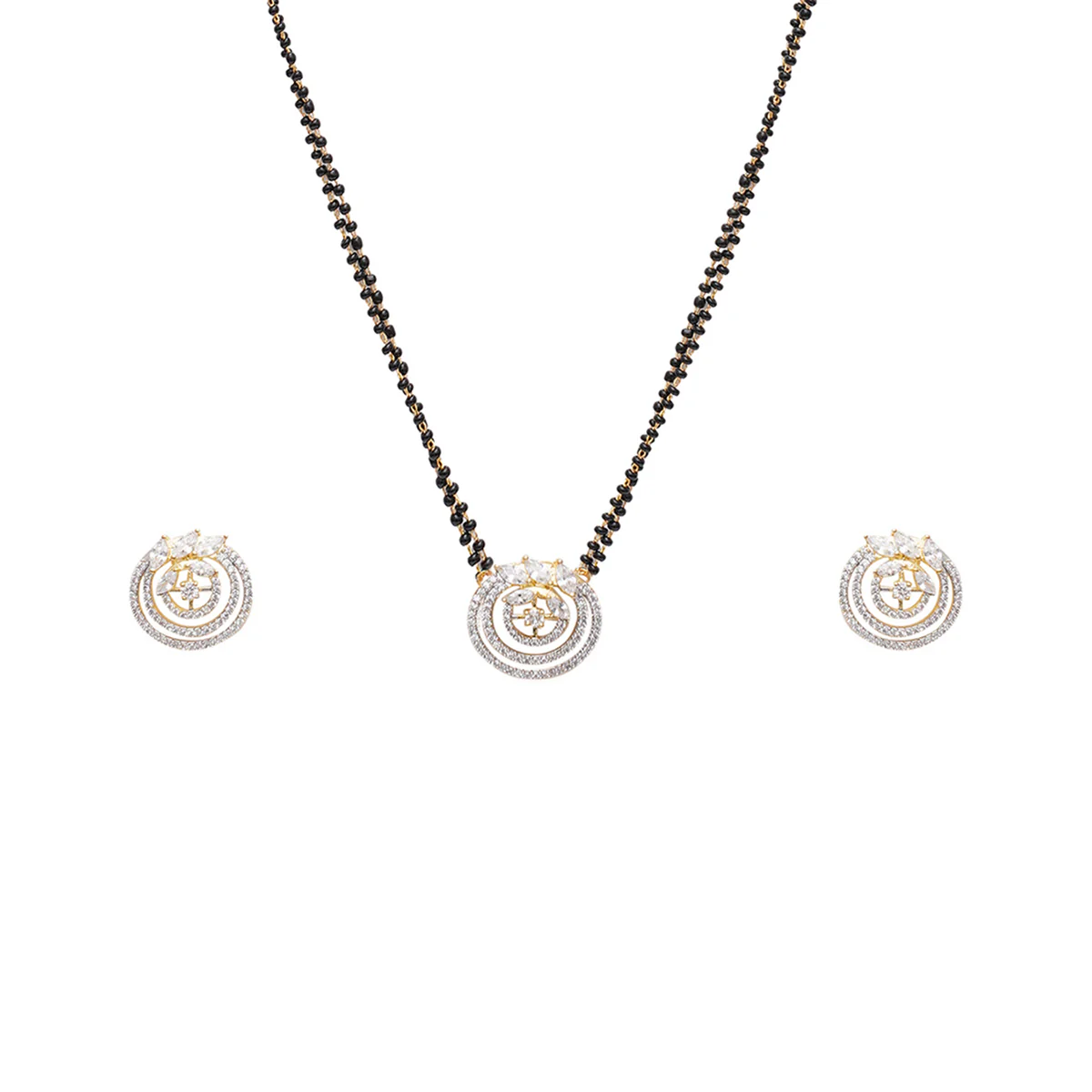 Sparkling Elegance Teardrop Cut CZ Mangalsutra Set - Image 4