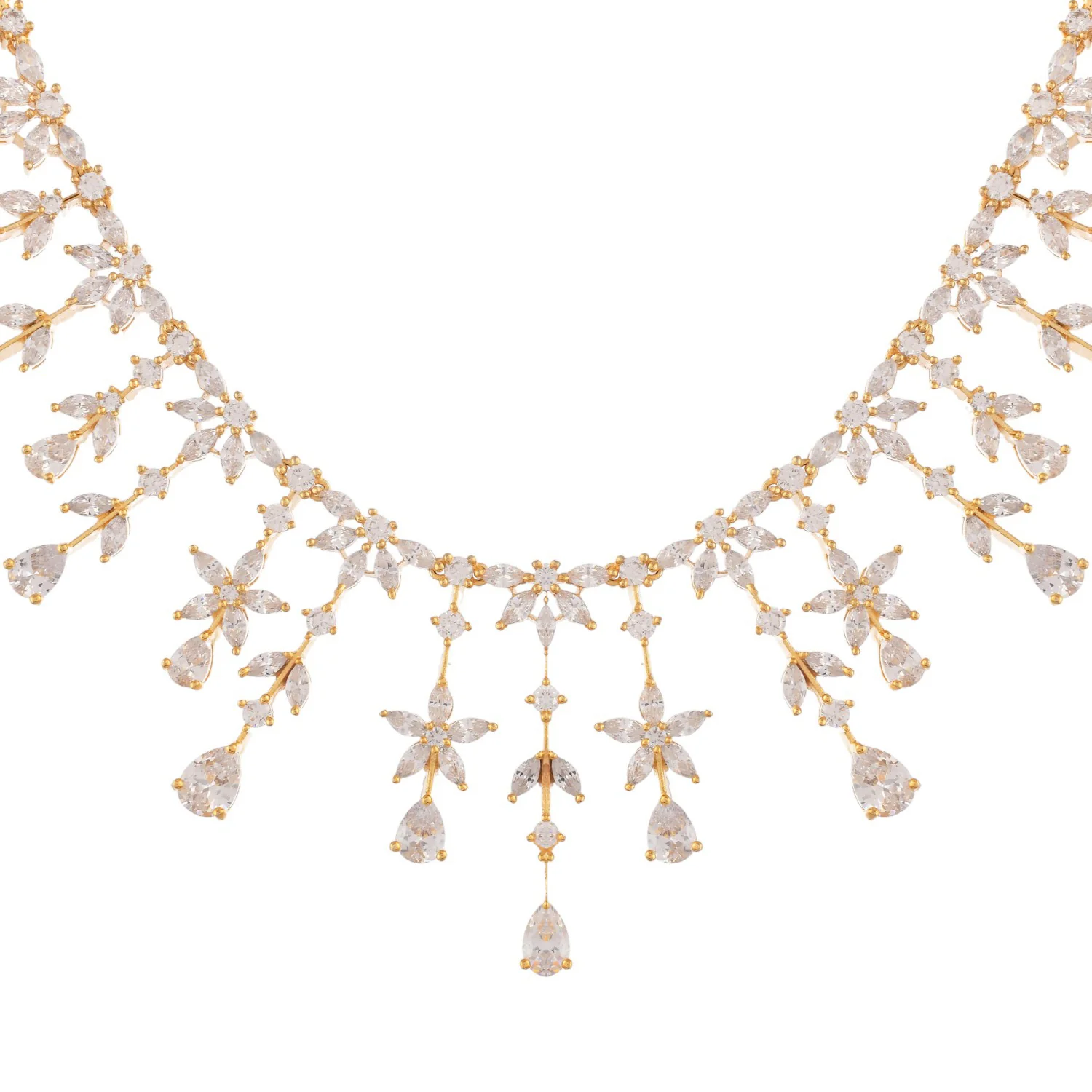 Sparkling Elegance Teardrop Cut White Cz Jewellery Set - Image 5
