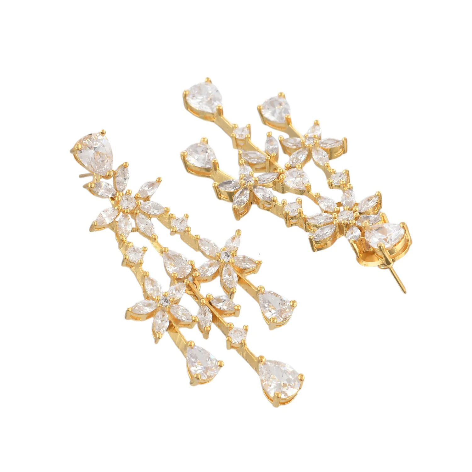 Sparkling Elegance Teardrop Cut White Cz Jewellery Set - Image 7