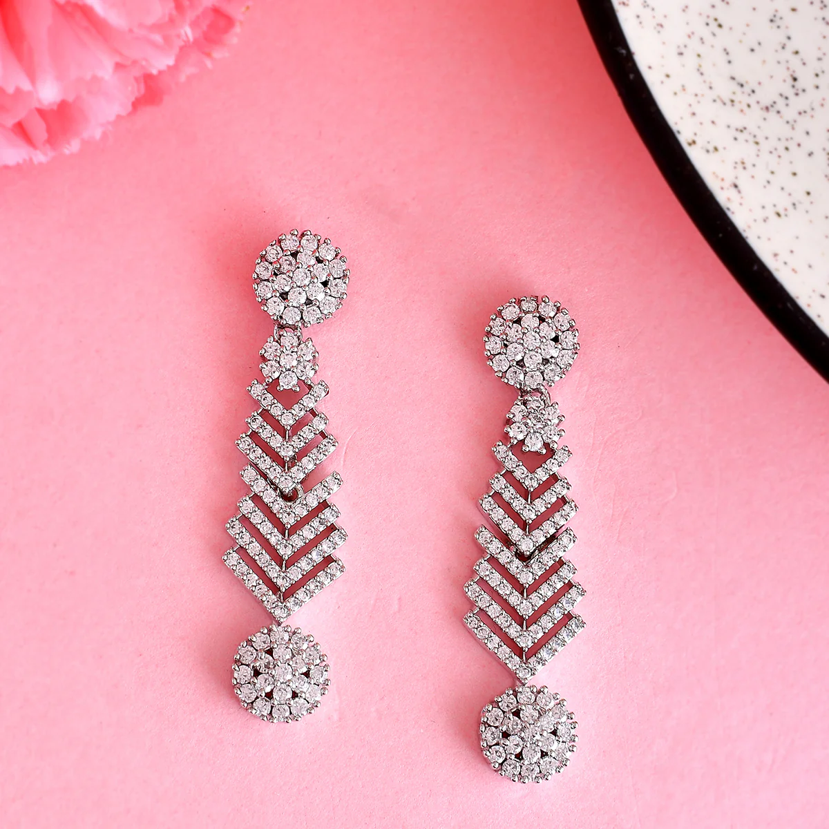 Sparkling Elegance Teardrop Cut Zirconia Dangler Earrings