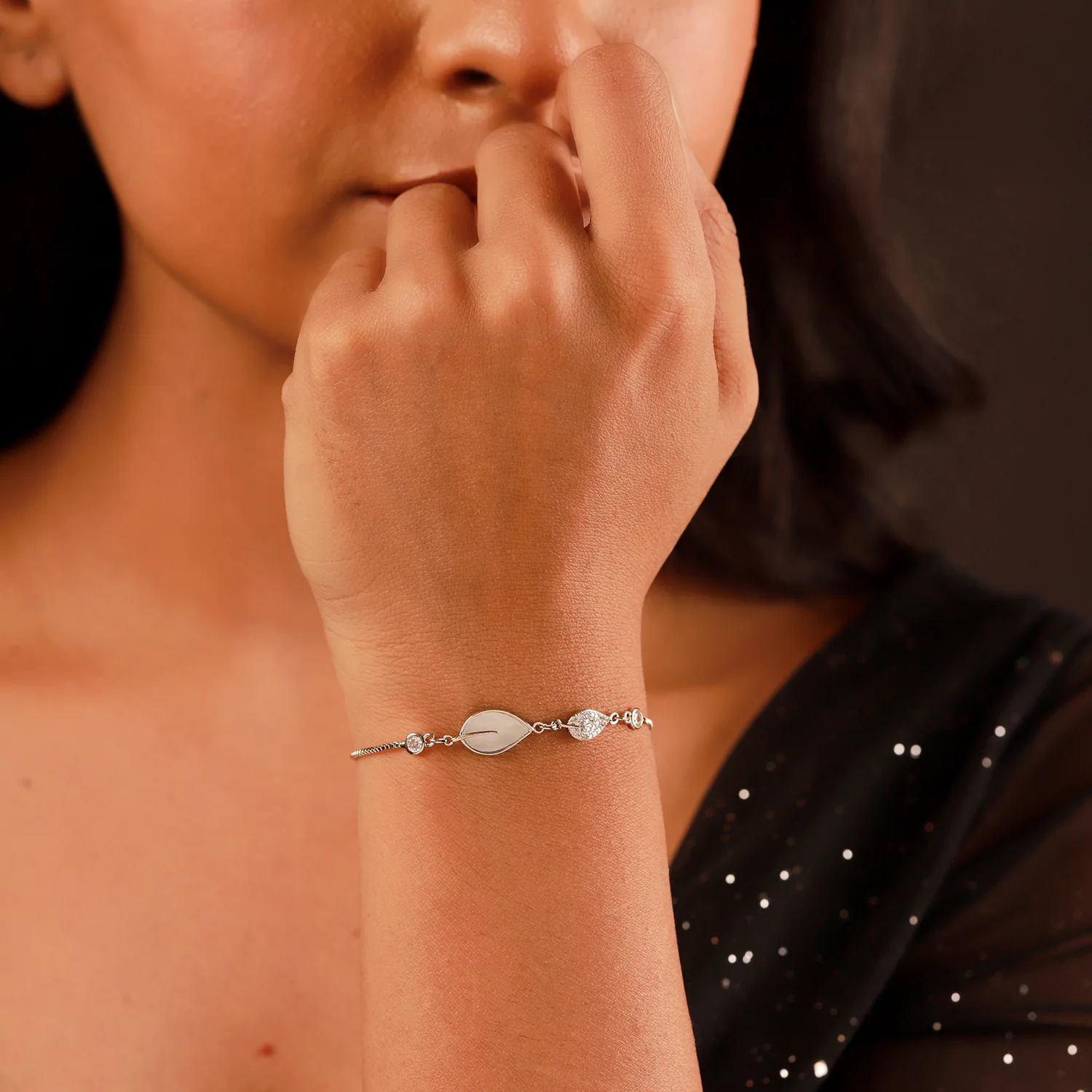 Sparkling Elegance Teardrop Sparkle CZ Adjustable Bracelet