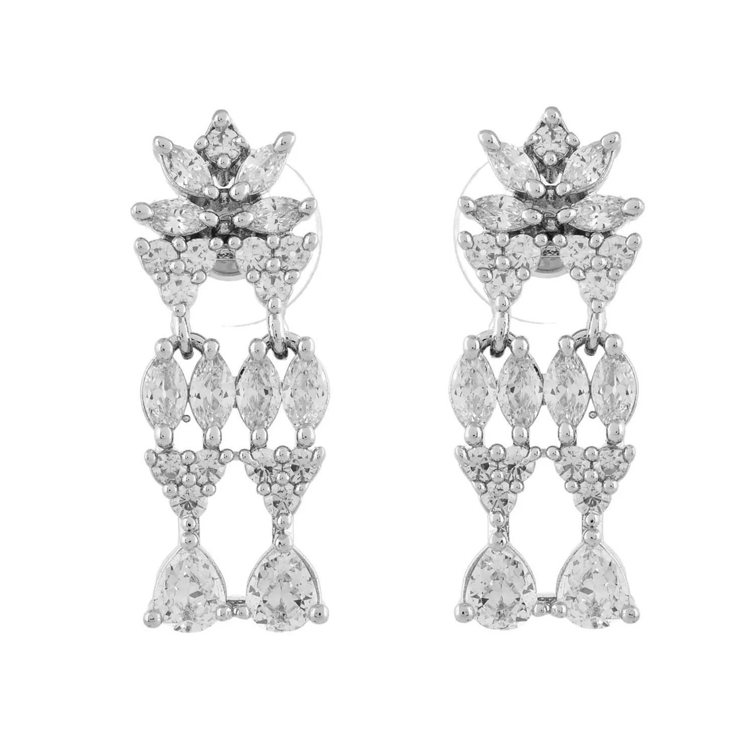 Sparkling Elegance Teardrop Treasure American Diamond Necklace - Image 6