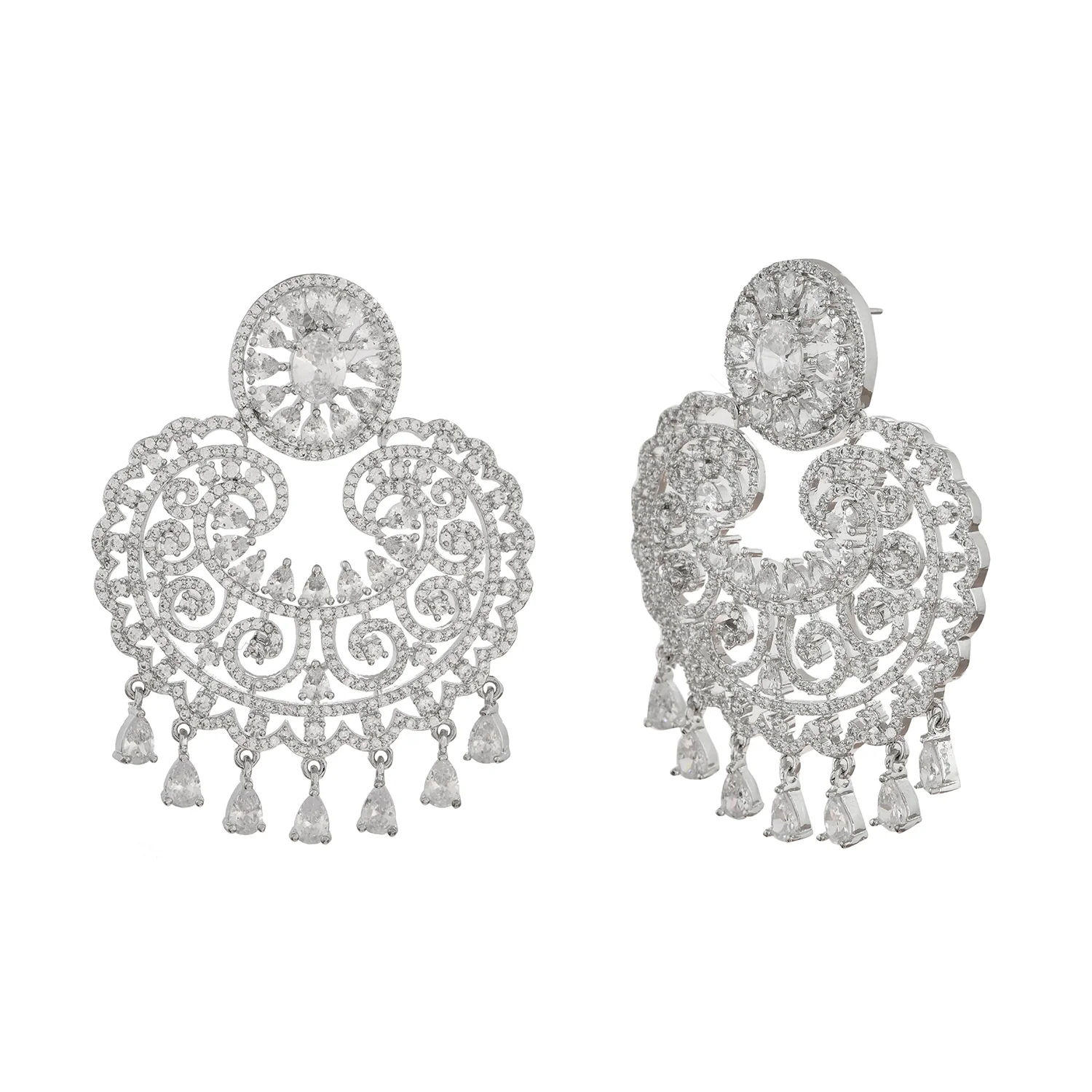Sparkling Elegance The Queen'S American Diamond Earrings - Image 3