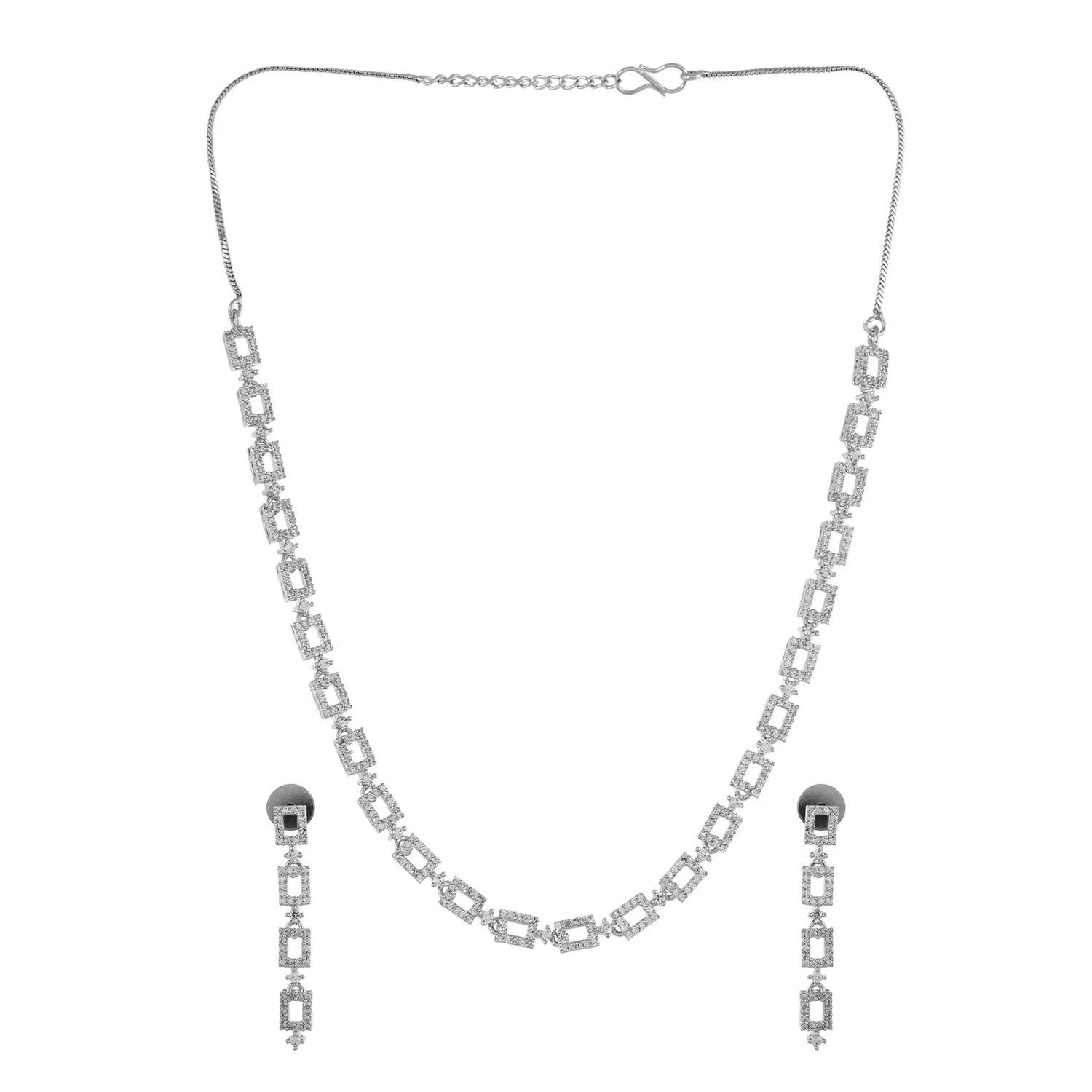 Sparkling Elegance Timeless American Diamond Necklace Set - Image 4
