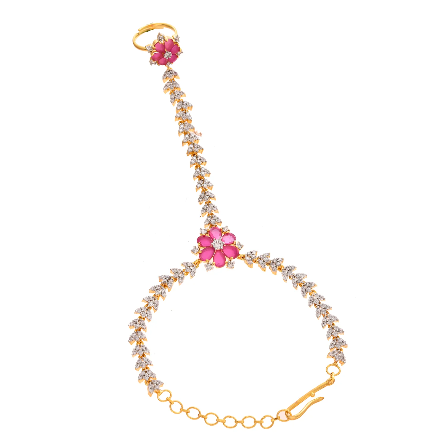 Sparkling Elegance Timeless Blossom American Diamond Hath Phool - Image 6