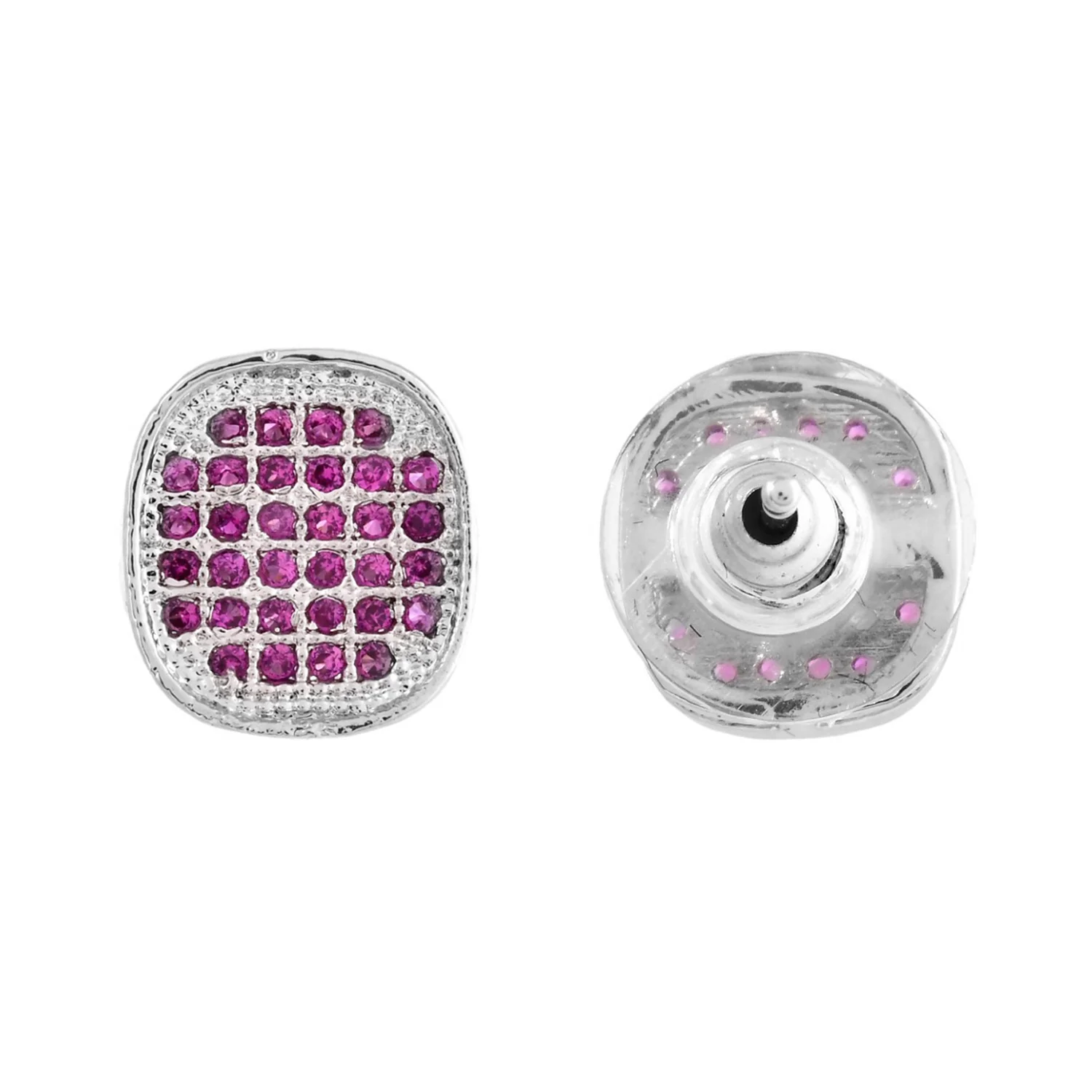 Sparkling Elegance Timeless Glamour American Diamond Square Studs Earrings - Image 5