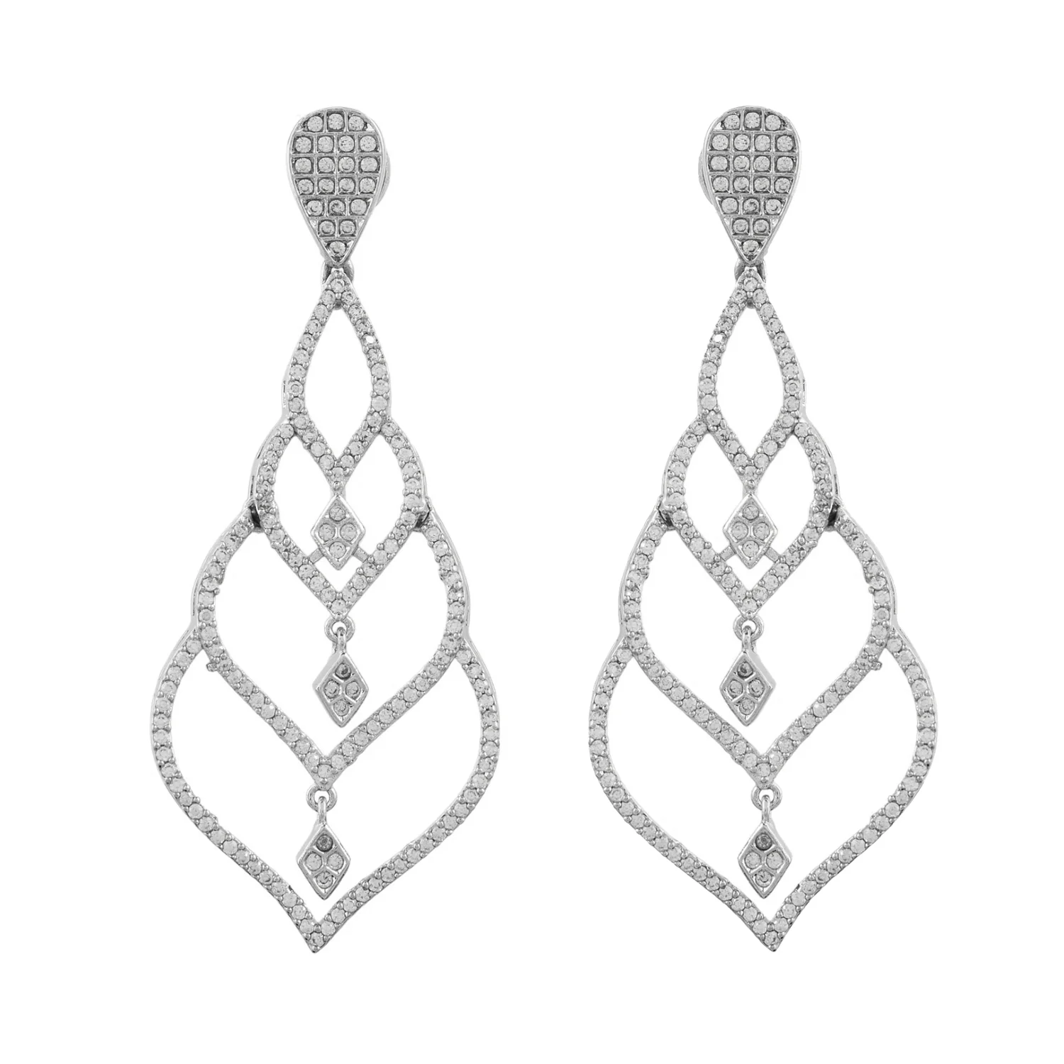 Sparkling Elegance Timeless Teardrop American Diamond Dangler Earrings - Image 4