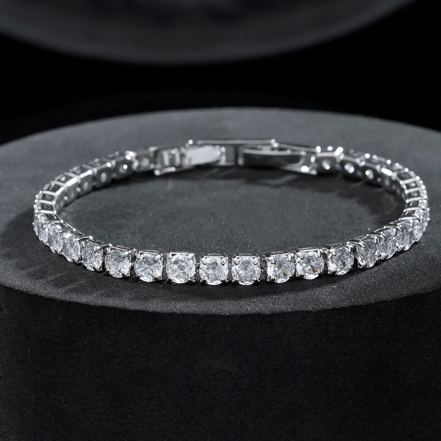 Sparkling Elegance Twilight Crystal American Diamond Tennis Bracelet