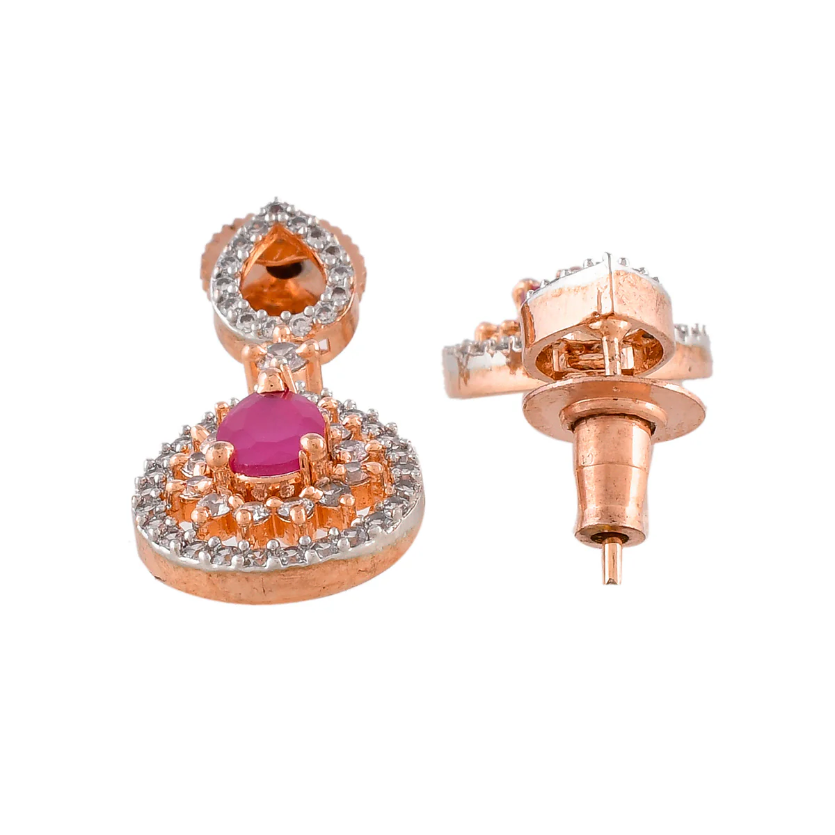 Sparkling Elegance Two Tone Plated CZ Jewellery Set - Image 6