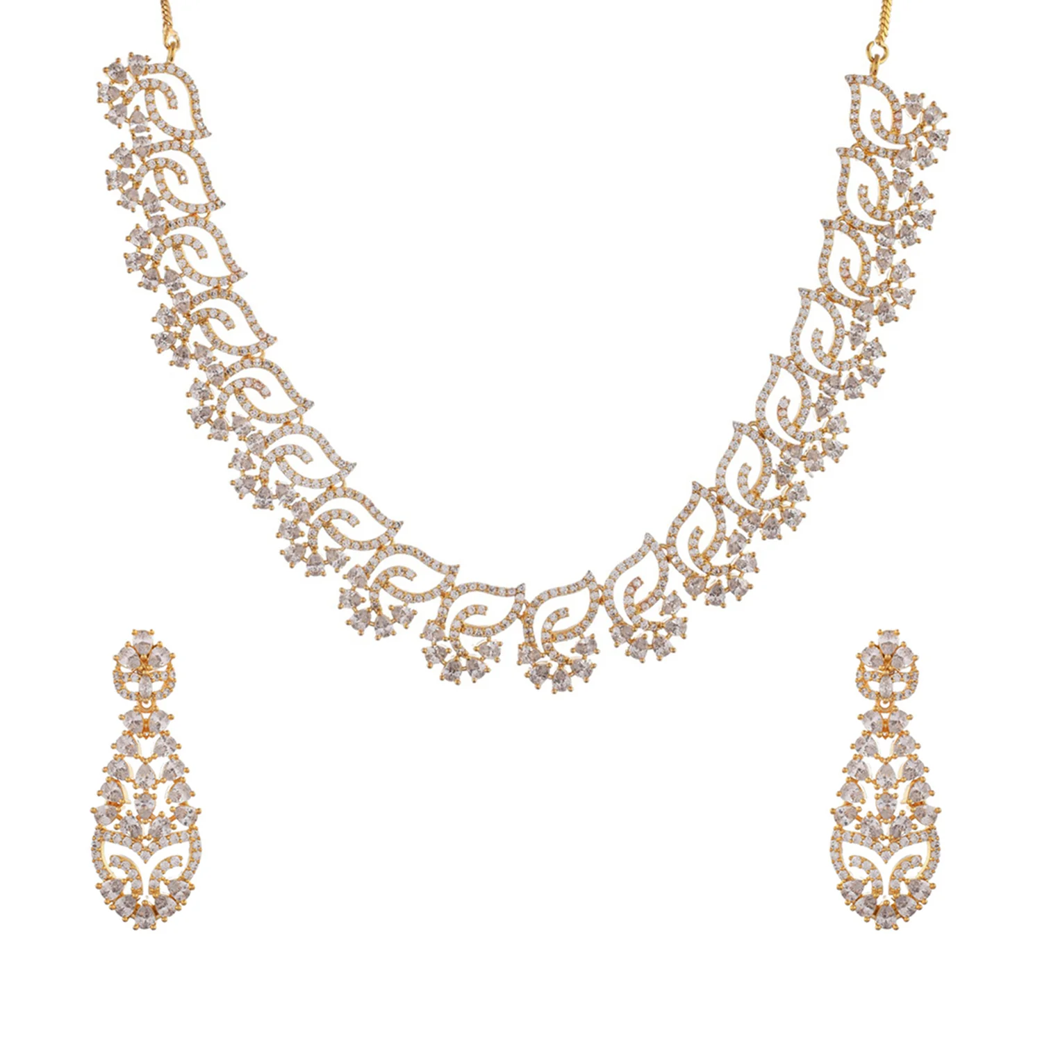 Sparkling Elegance Whimsical Blossoms Necklace Set - Image 3