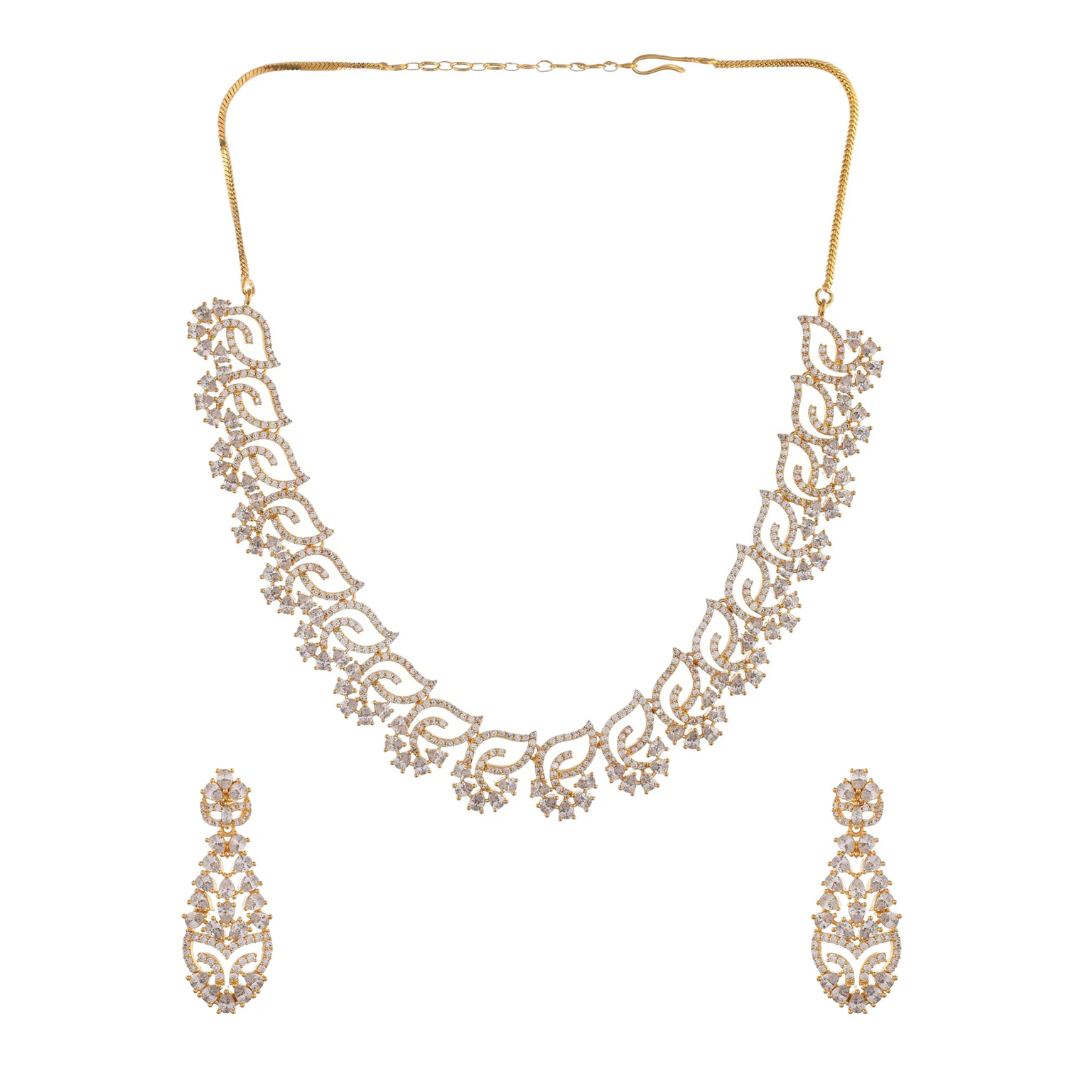 Sparkling Elegance Whimsical Blossoms Necklace Set - Image 4