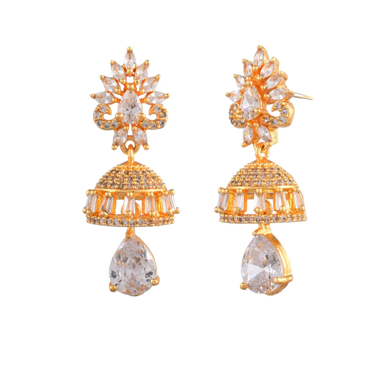 Sparkling Elegance White Cz Casual Drop Earrings - Image 3