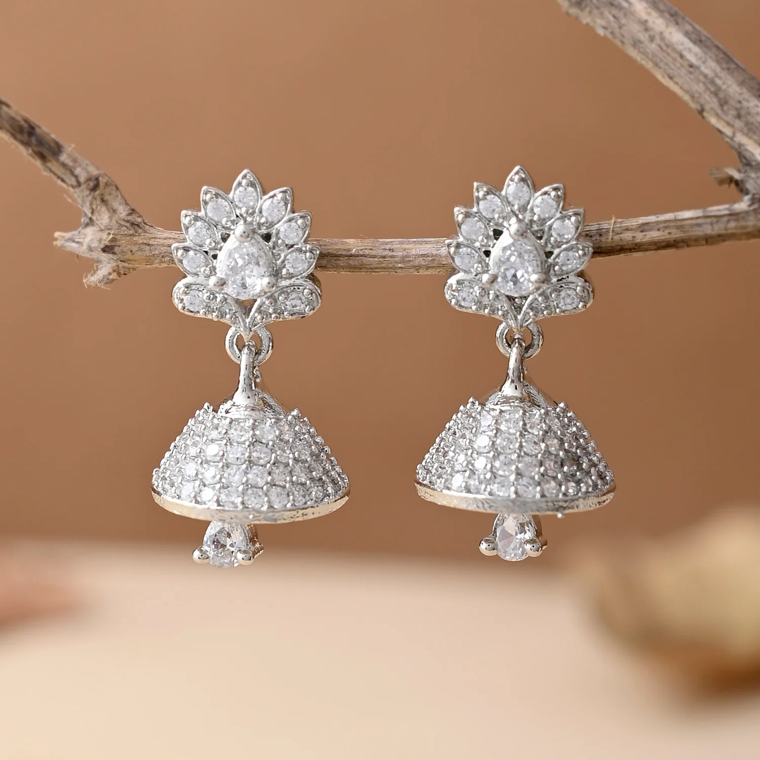 Sparkling Elegance White Cz Casual Drop Earrings