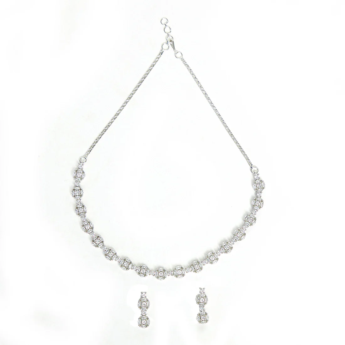 Sparkling Elegance Zircon Gemstones Adorned Necklace Set - Image 3