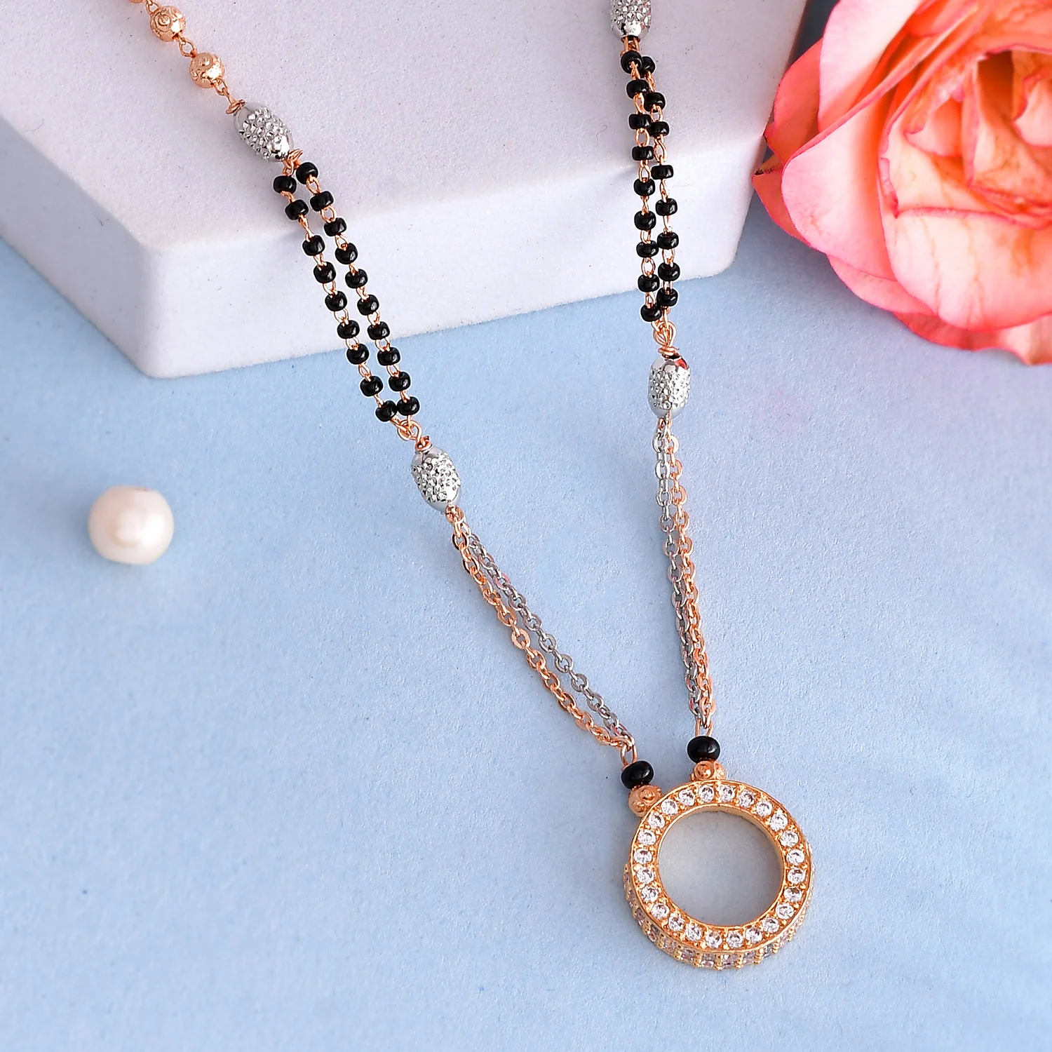 Sparkling Elegance Zirconia Beaded Mangalsutra