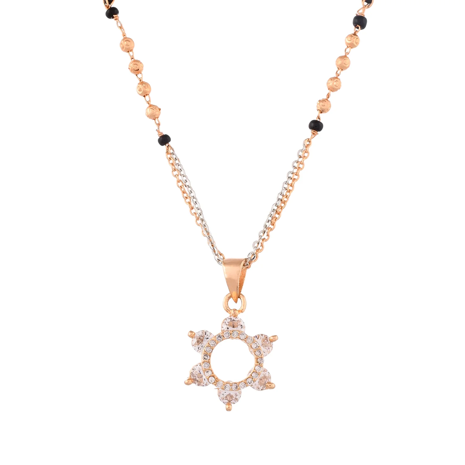 Sparkling Elegance Zirconia Gems Beaded Mangalsutra - Image 3