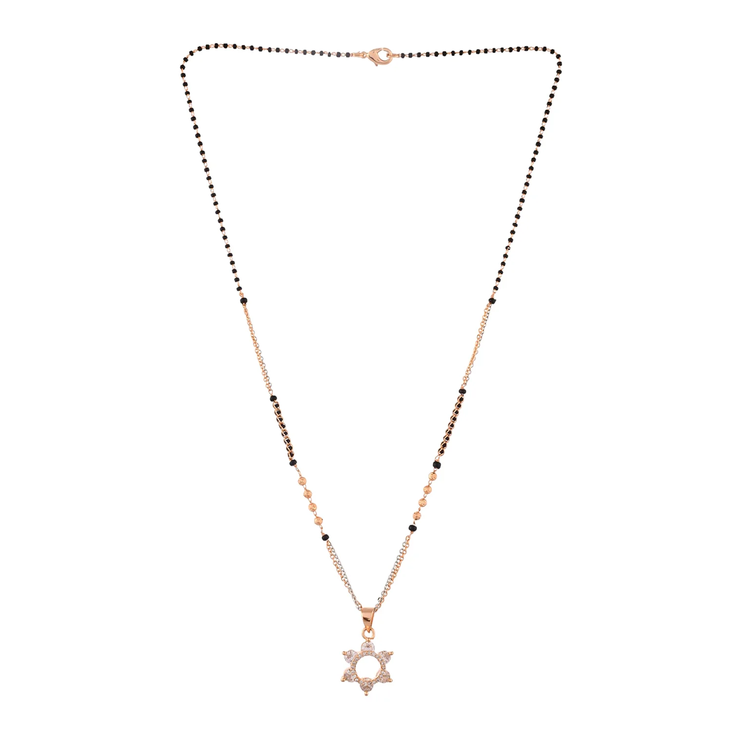 Sparkling Elegance Zirconia Gems Beaded Mangalsutra - Image 4