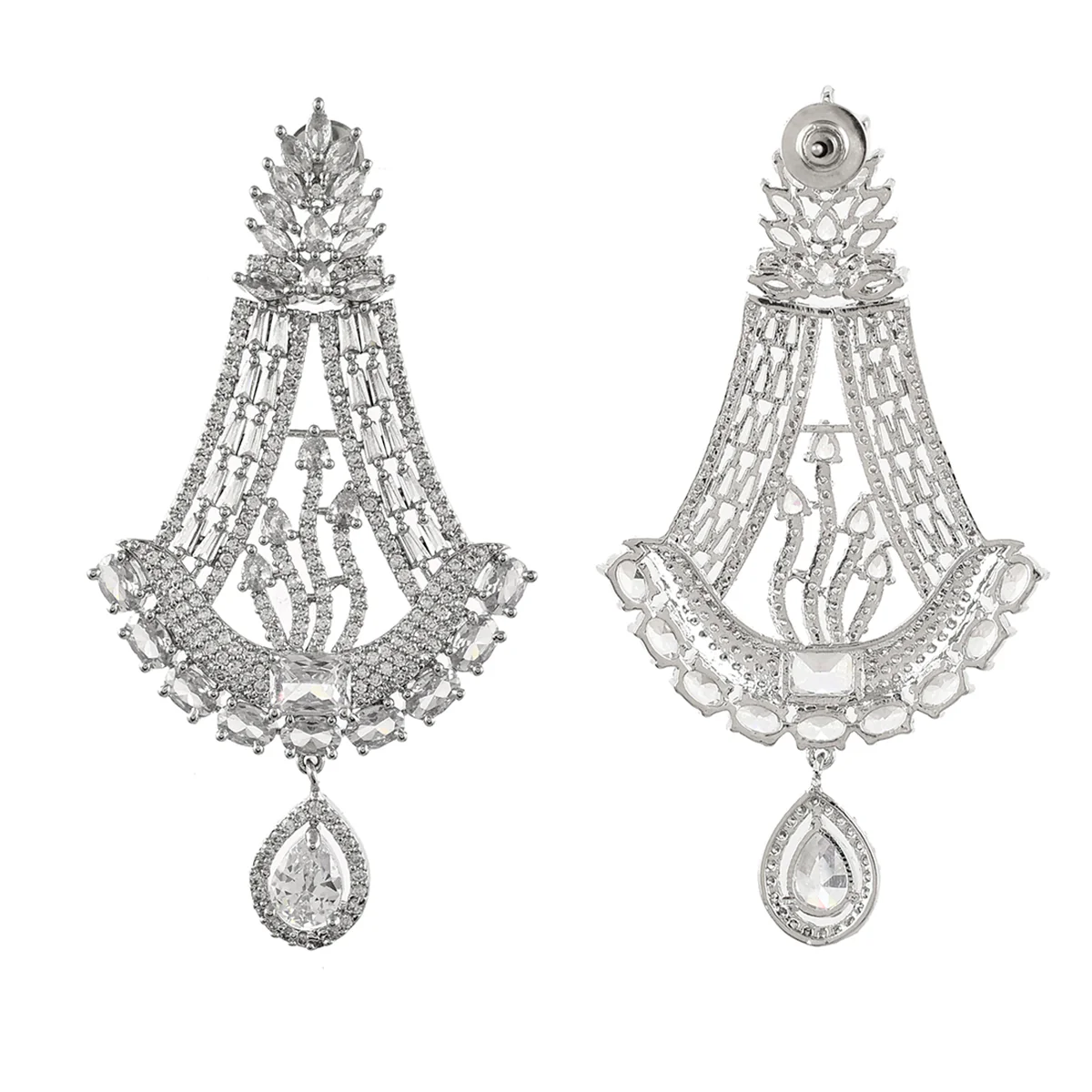Sparkling Elegance Zircons Teardrop Earrings - Image 5