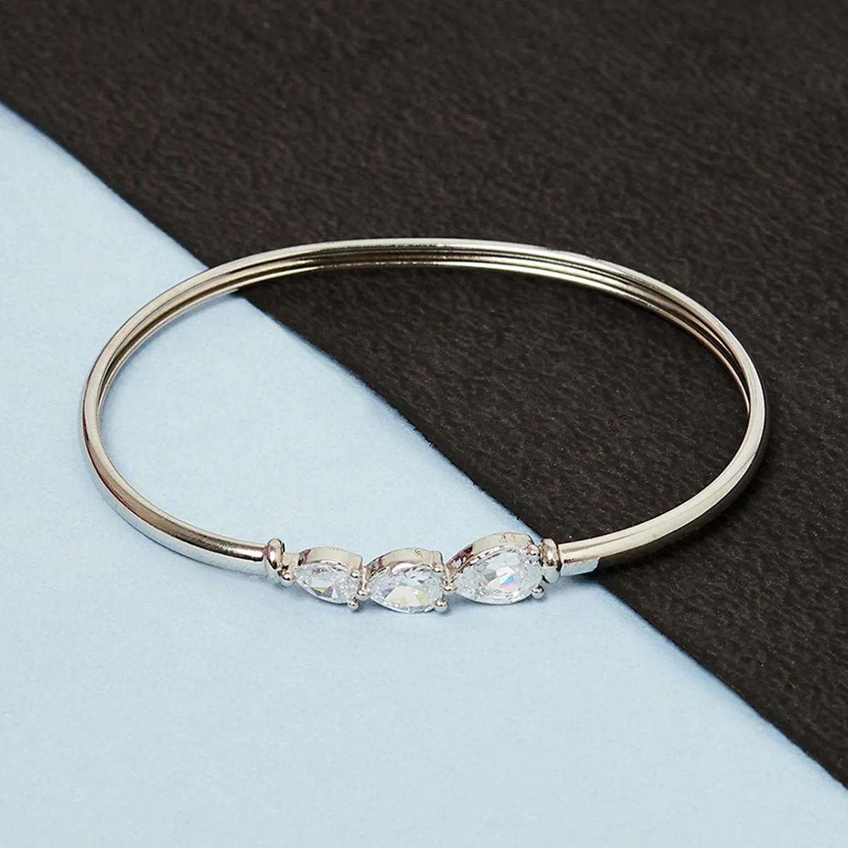 Sparkling Elegnace Silver Plated Classy Bracelet