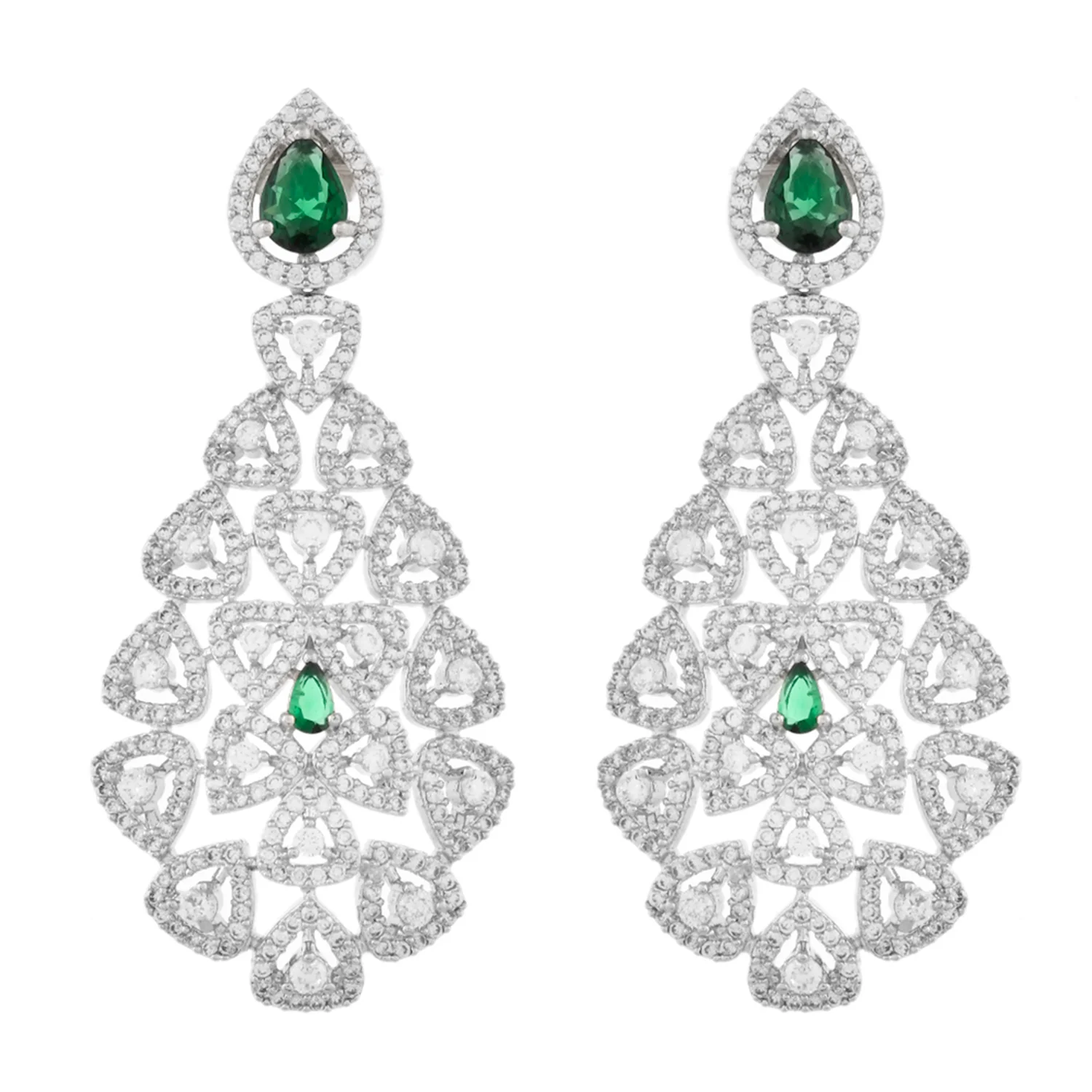 Sparkling Essential Gorgeous Teardrop American Diamond Necklace Set - Image 6