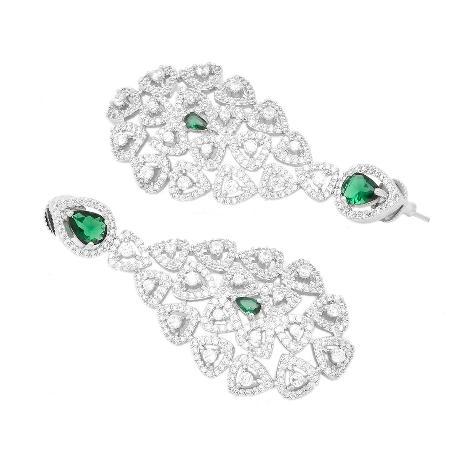 Sparkling Essential Gorgeous Teardrop American Diamond Necklace Set - Image 7