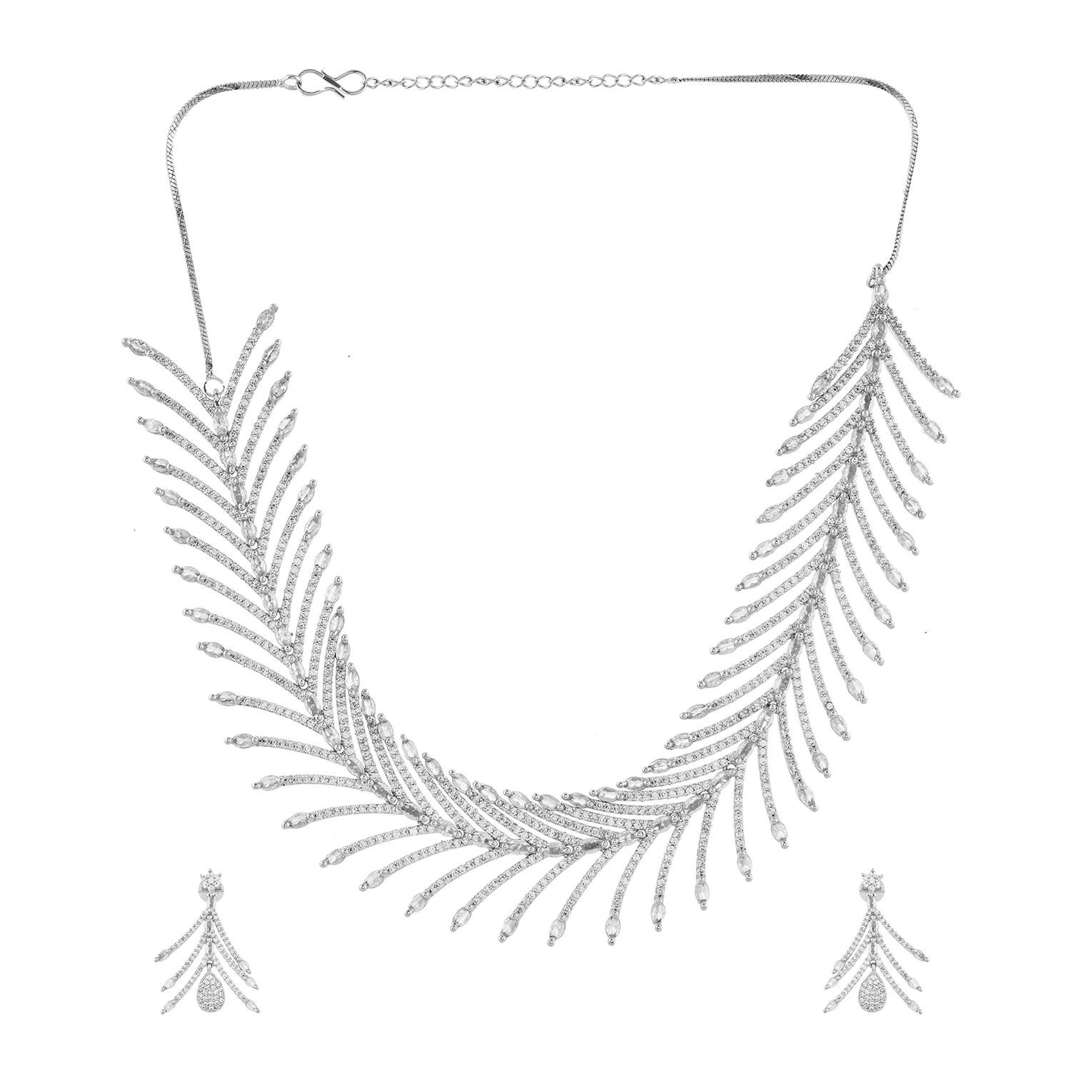 Sparkling Essential Luxurious Crystal American Diamond Necklace Set - Image 5