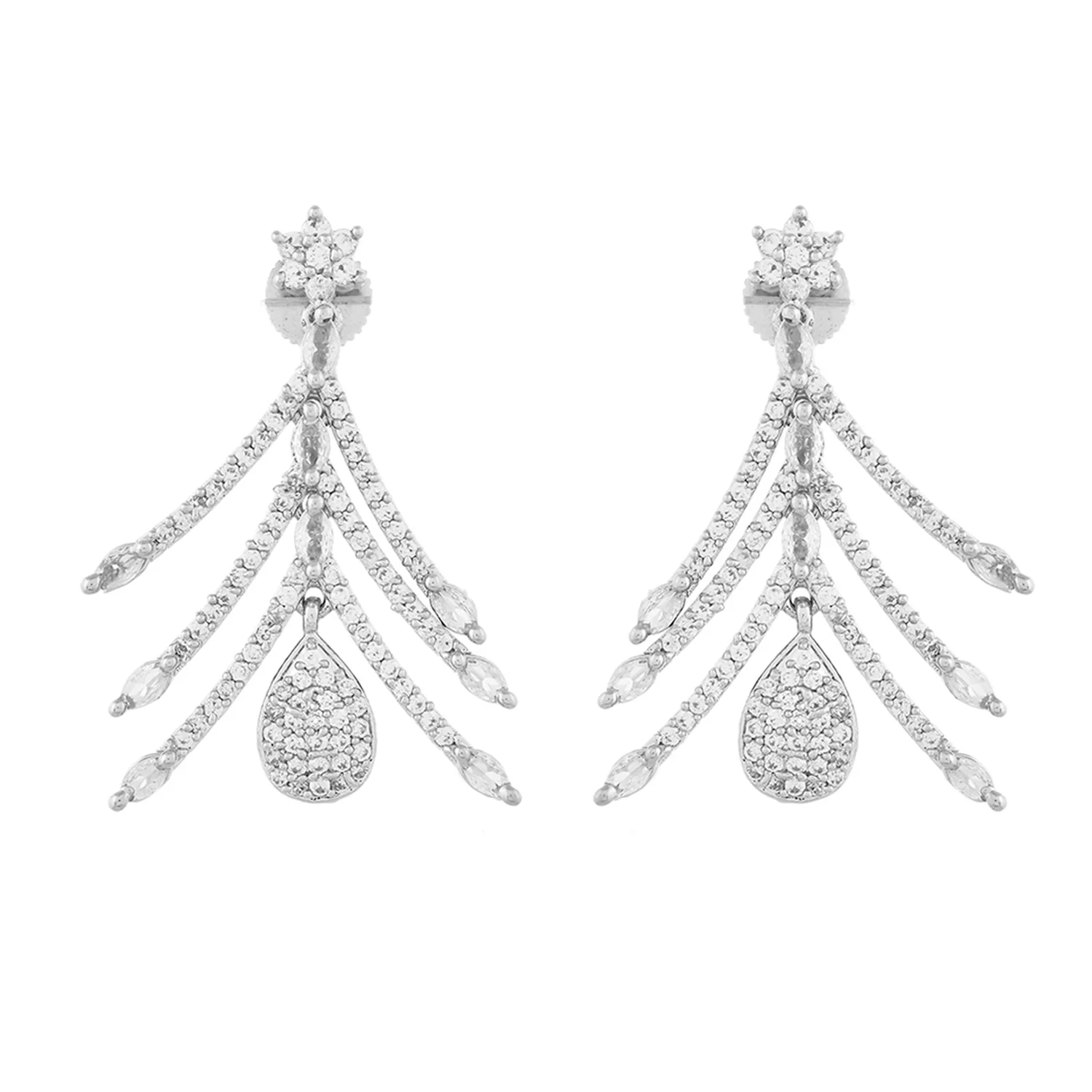 Sparkling Essential Luxurious Crystal American Diamond Necklace Set - Image 7