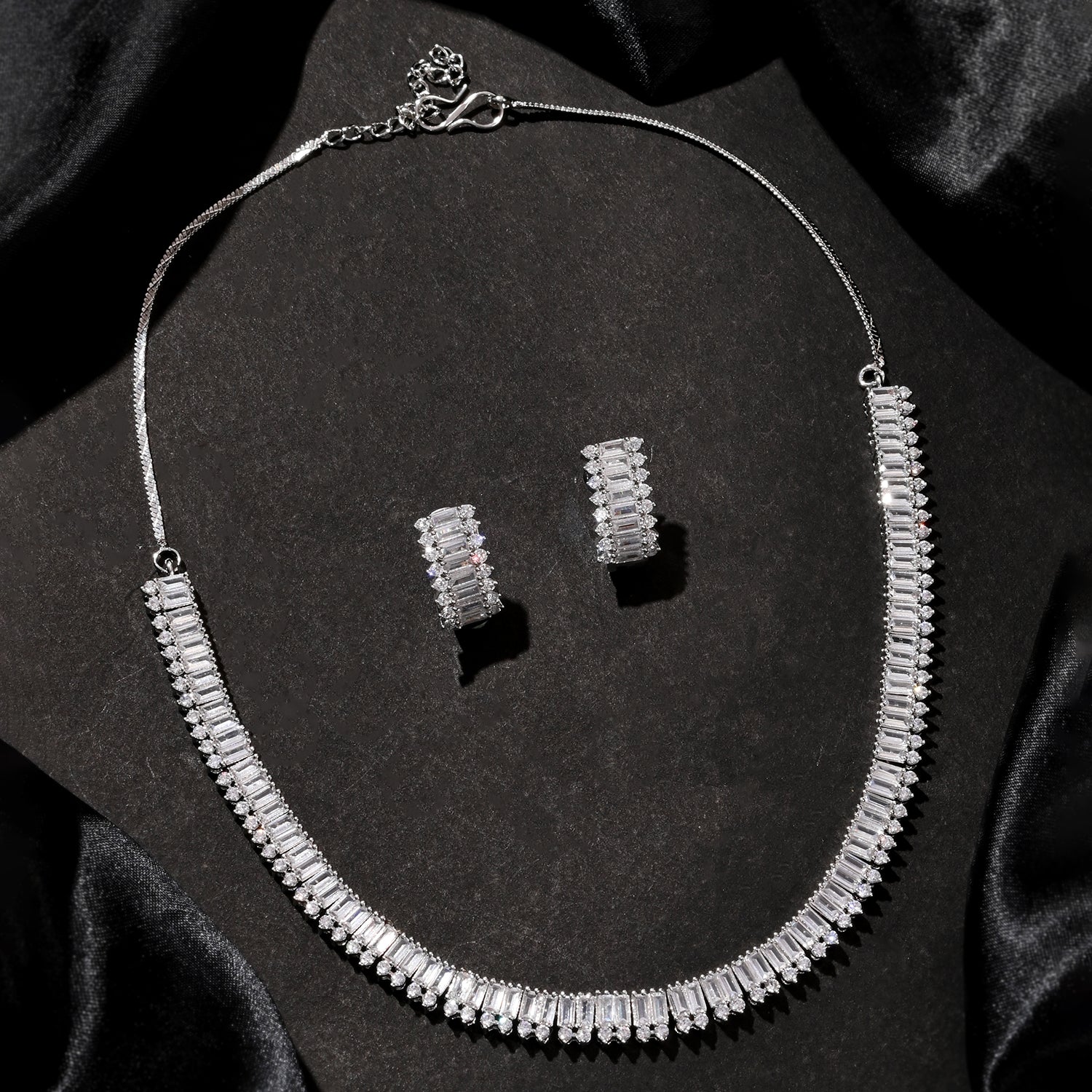 Sparkling Essential Radiant Statement American Diamond Necklace Set