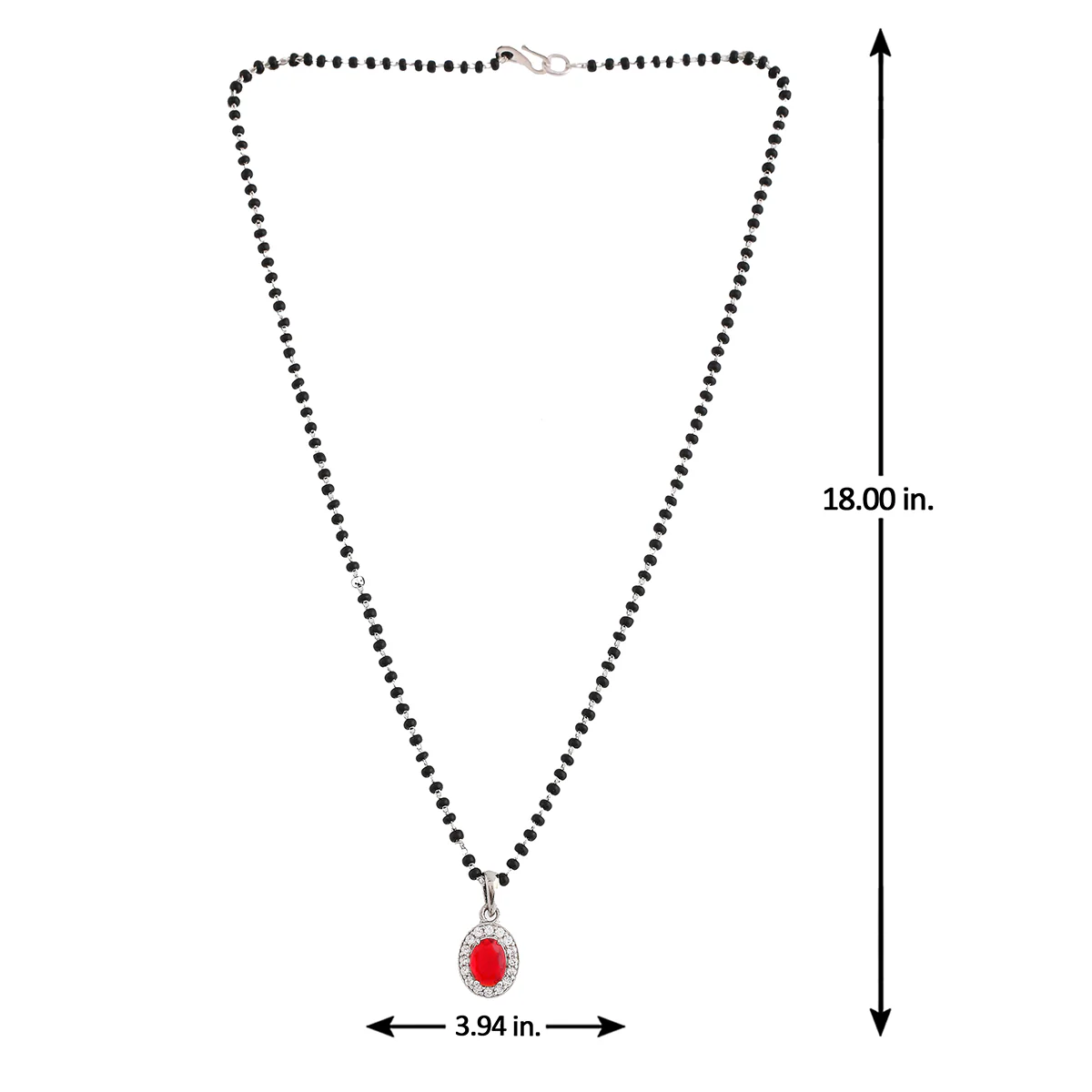 Sparkling Essential Red Cz Studded Oval Silver Managaltura Set - Image 6