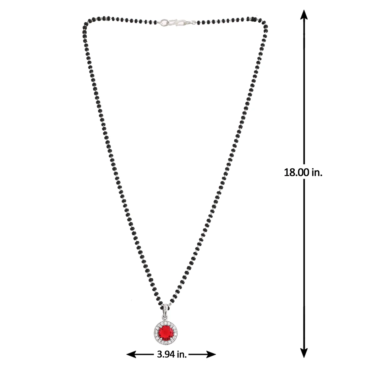 Sparkling Essential Red Cz Studded Round Silver Managaltura Set - Image 6