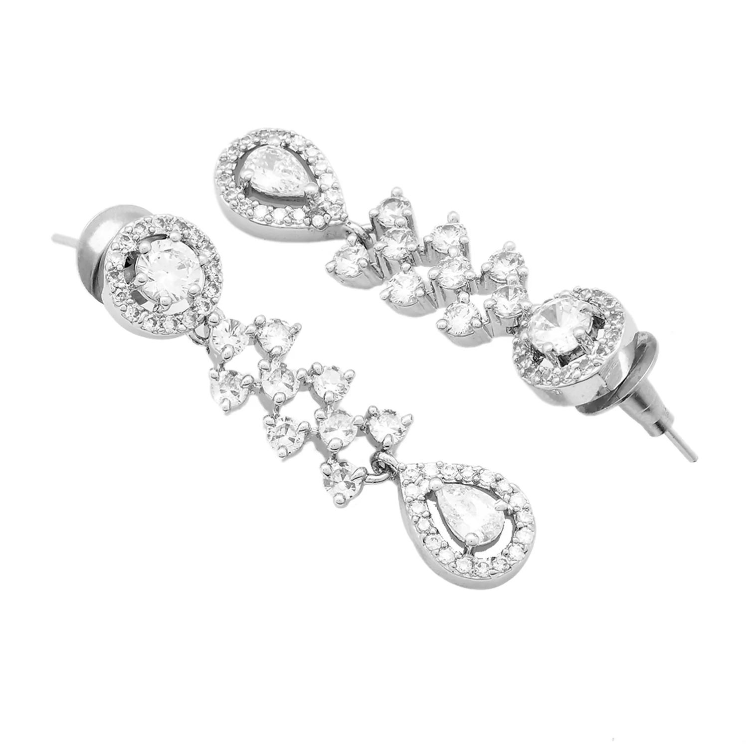 Sparkling Essential Stunning Layered American Diamond Necklace Set - Image 7