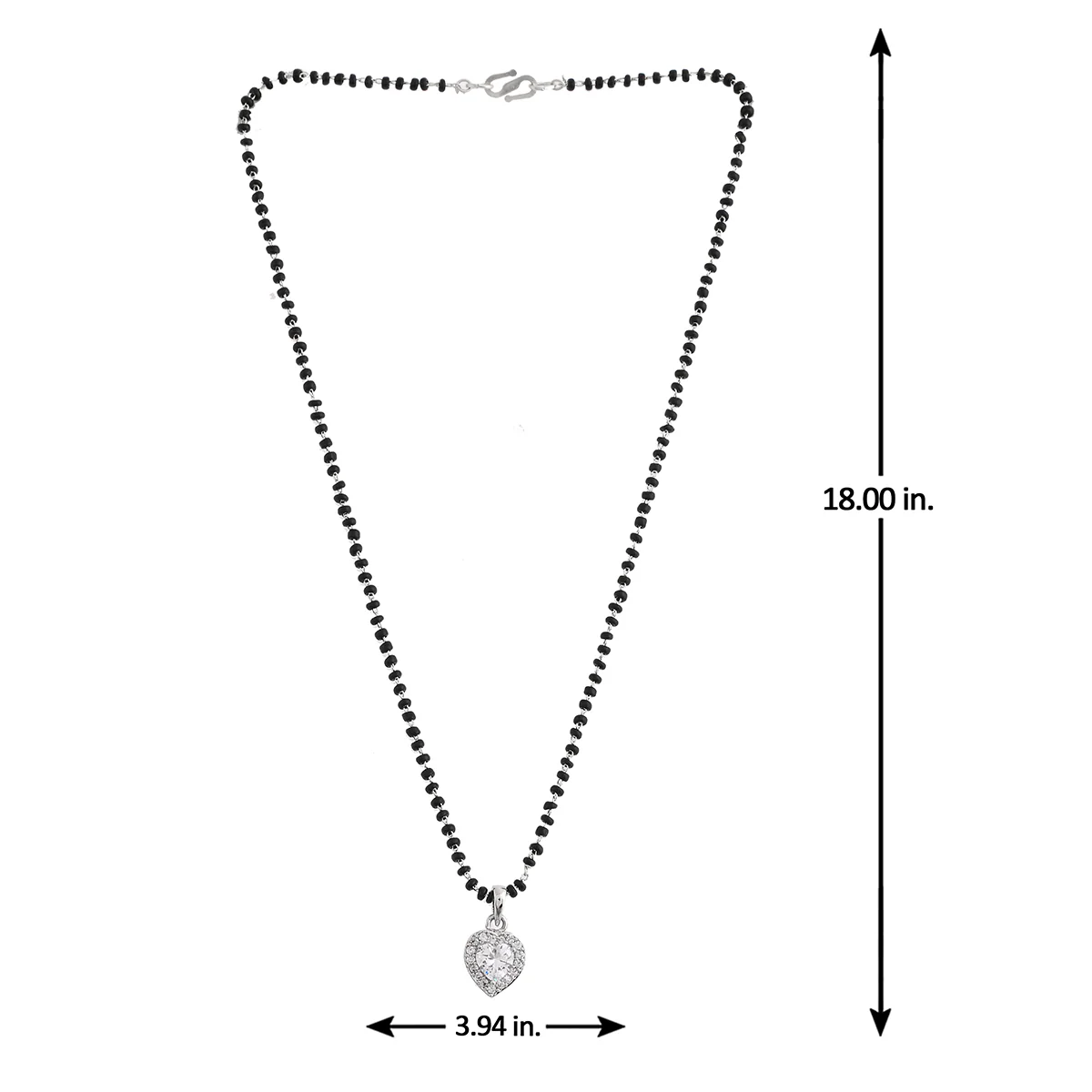 Sparkling Essential White Heart Shaped Cz Studded Silver Magalsutra Set - Image 6