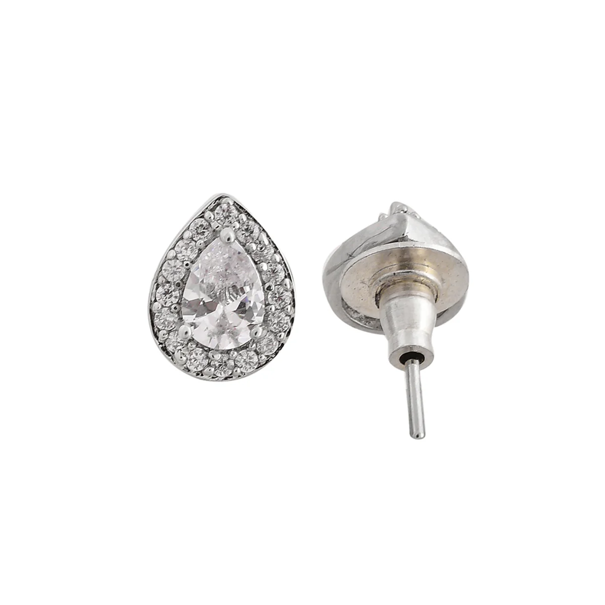 Sparkling Essential White Teardrop Shaped Silver Managalsutra Set - Image 5