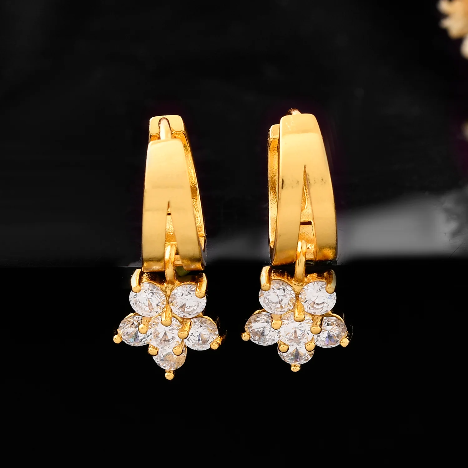 Sparkling Essentials Blossom Gold Hoop Earrings