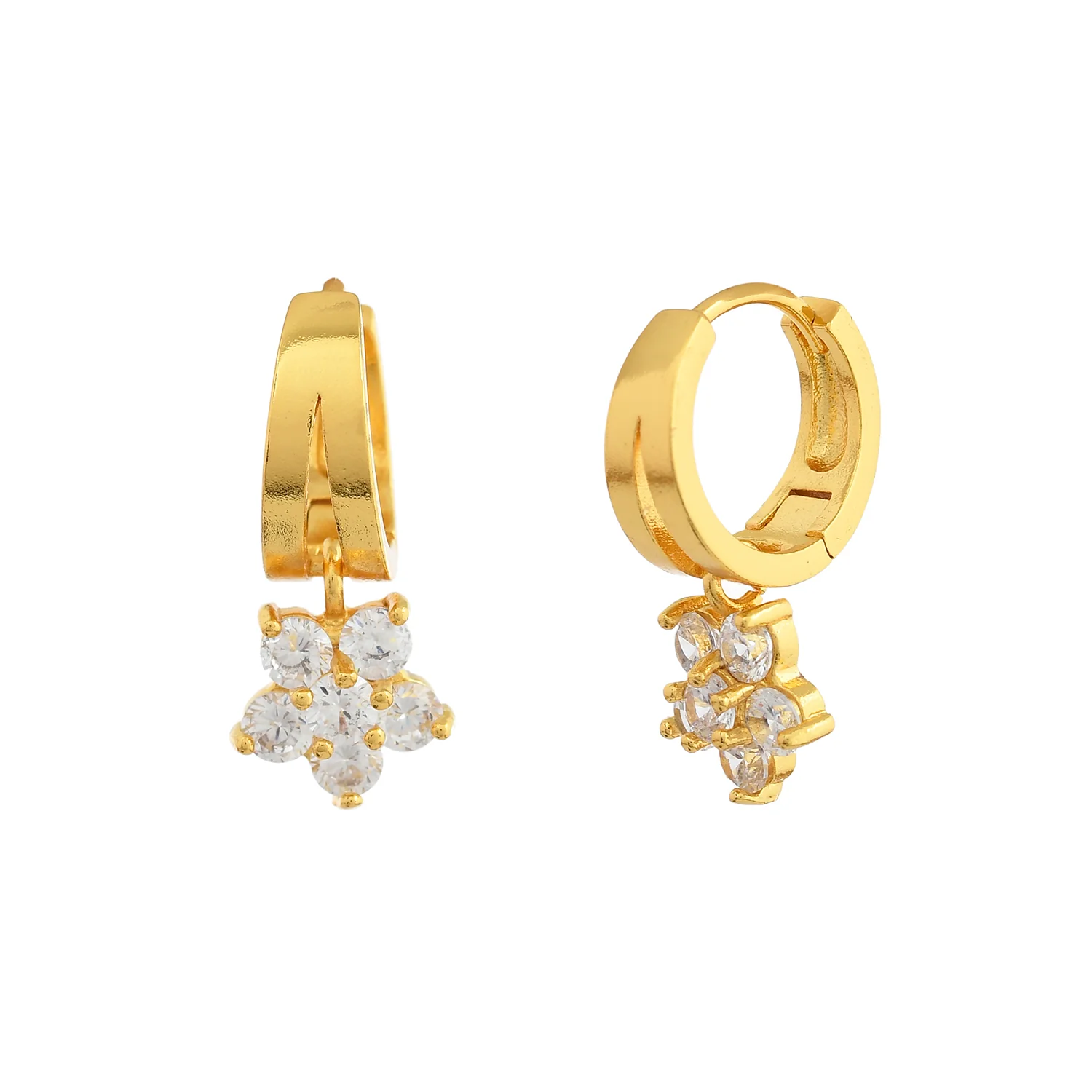 Sparkling Essentials Blossom Gold Hoop Earrings - Image 3