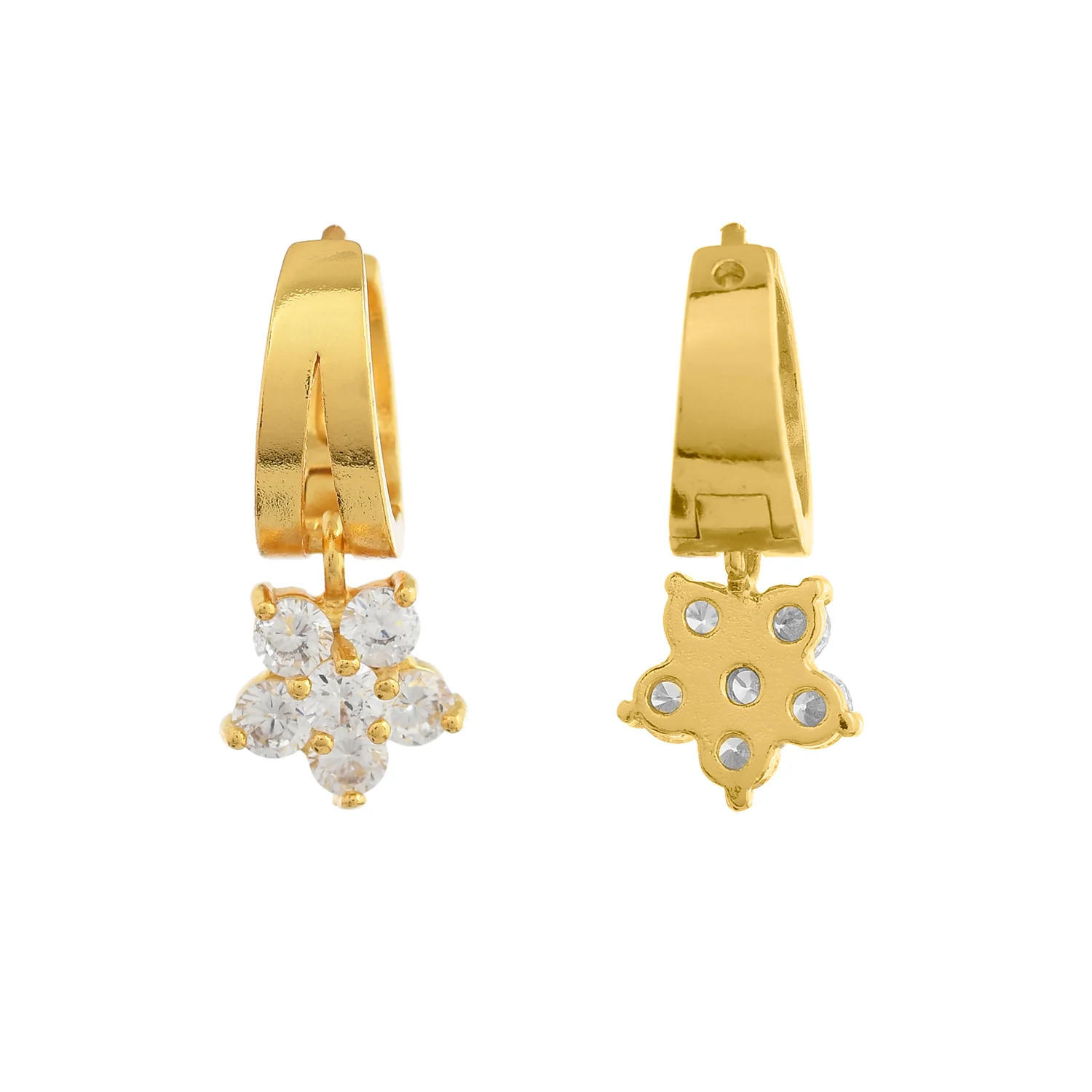 Sparkling Essentials Blossom Gold Hoop Earrings - Image 5